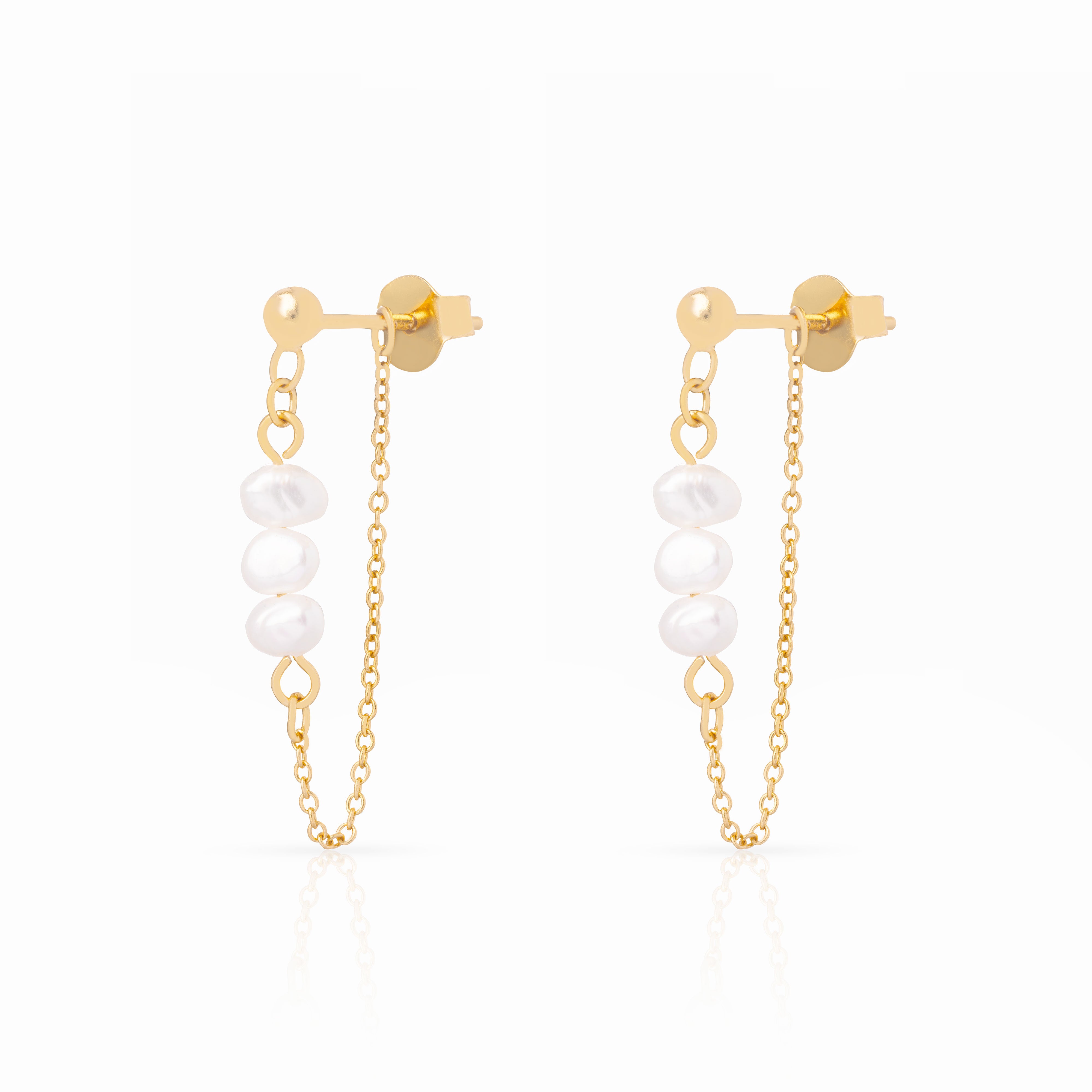 Ariste freshwater pearl chain earrings