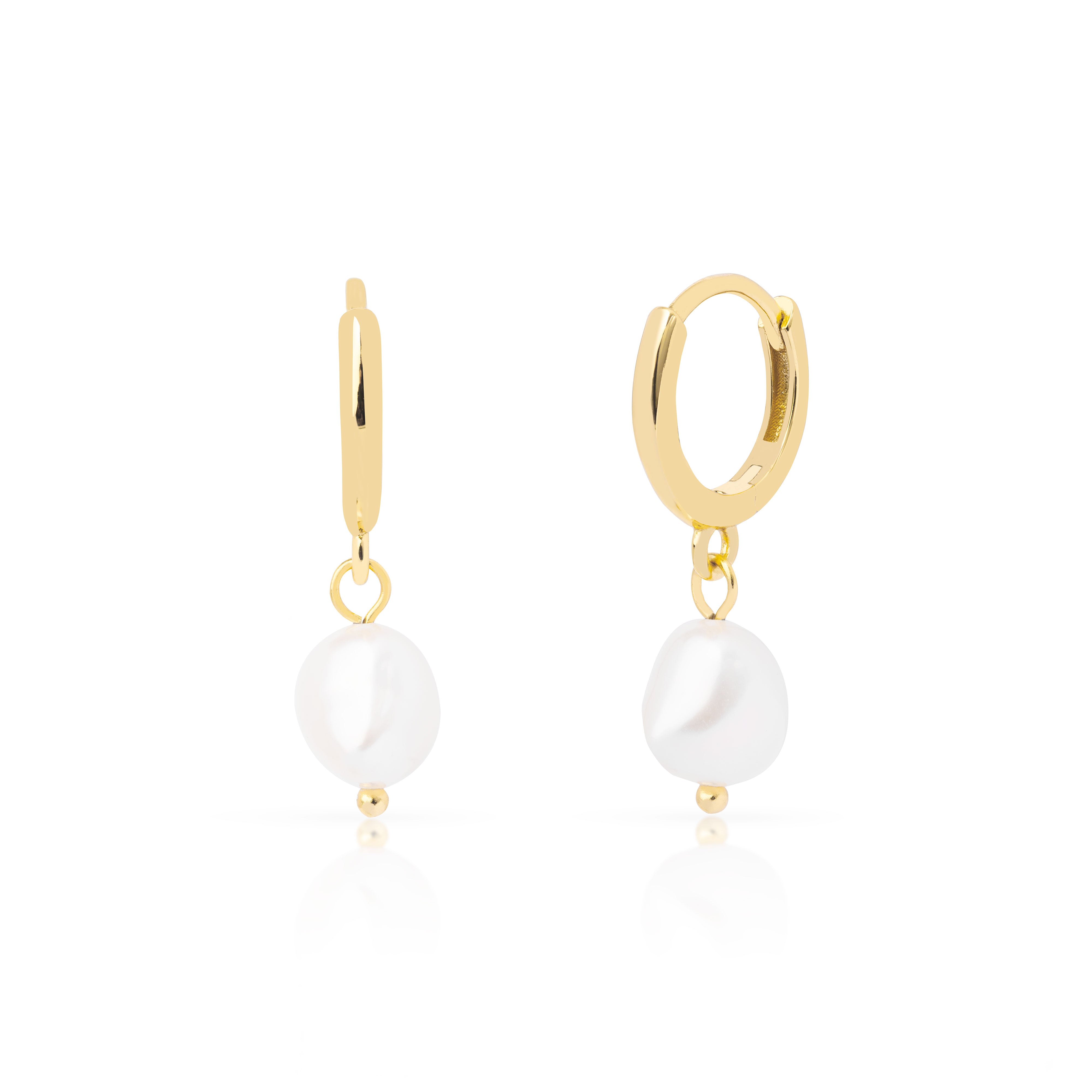 Nivara baroque pearl drop hoop