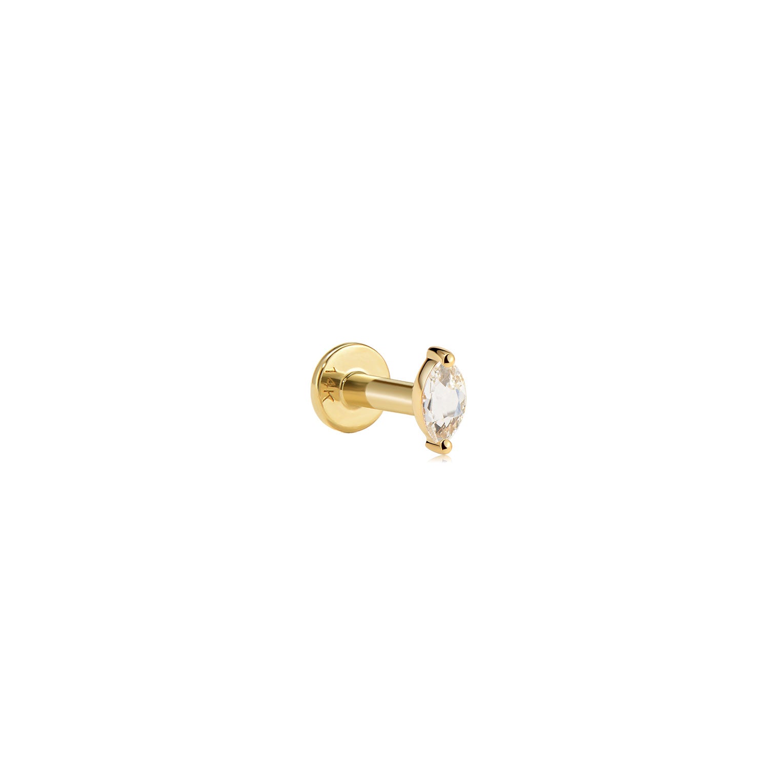 Berne mini marquise 14k gold labret earring