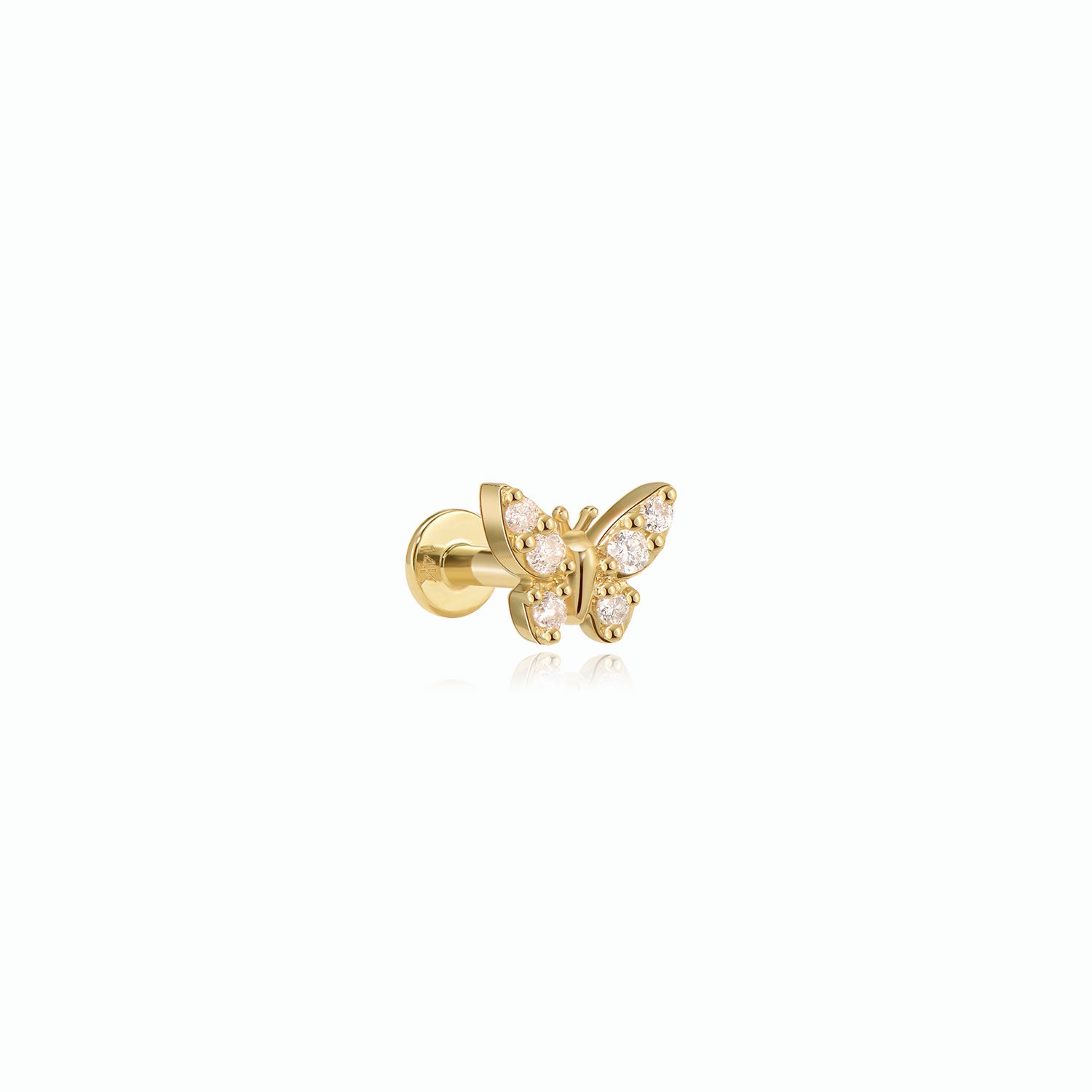 Paro butterfly 14k gold labret earring