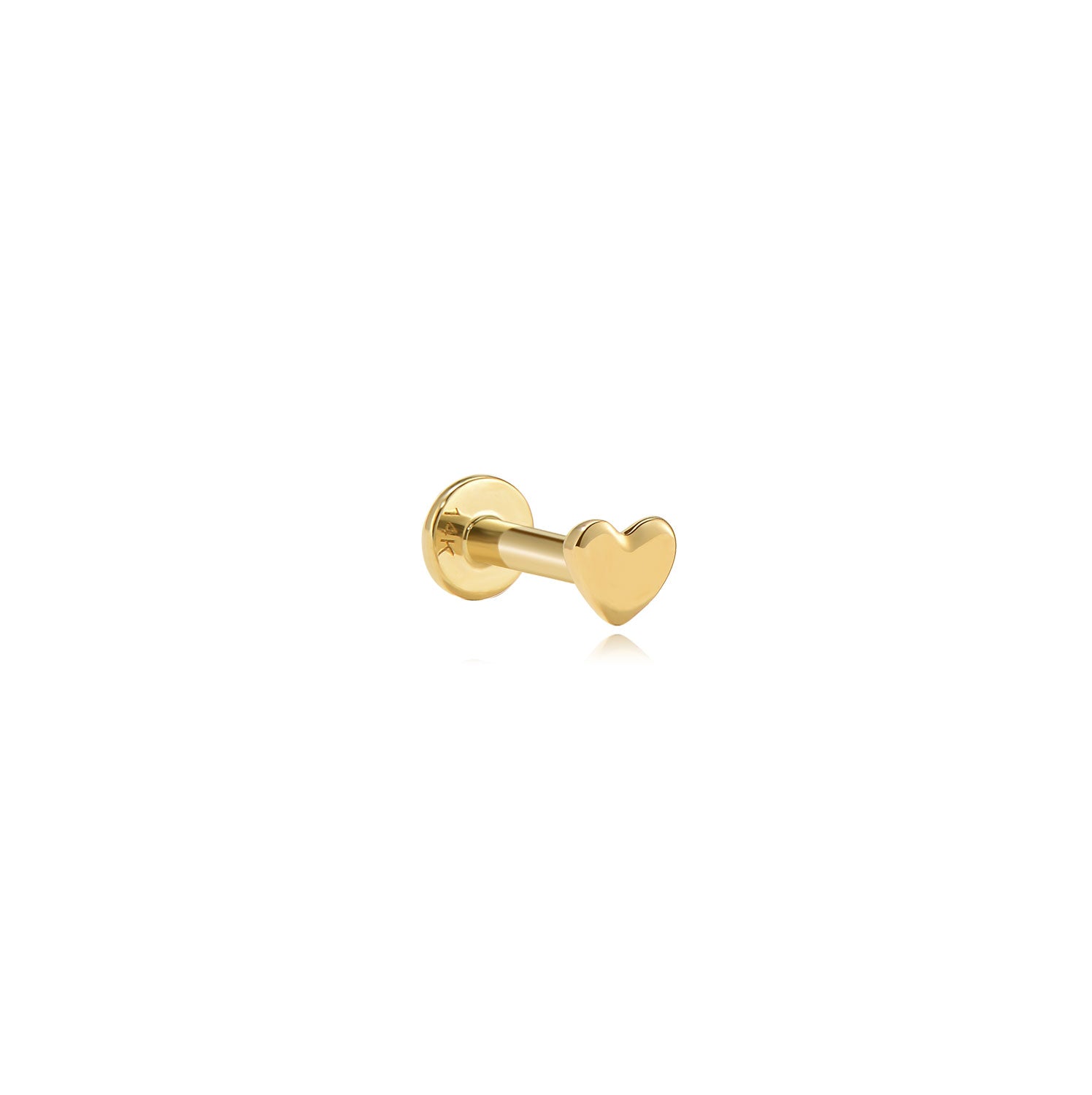 Nimes mini heart 14k gold labret earring