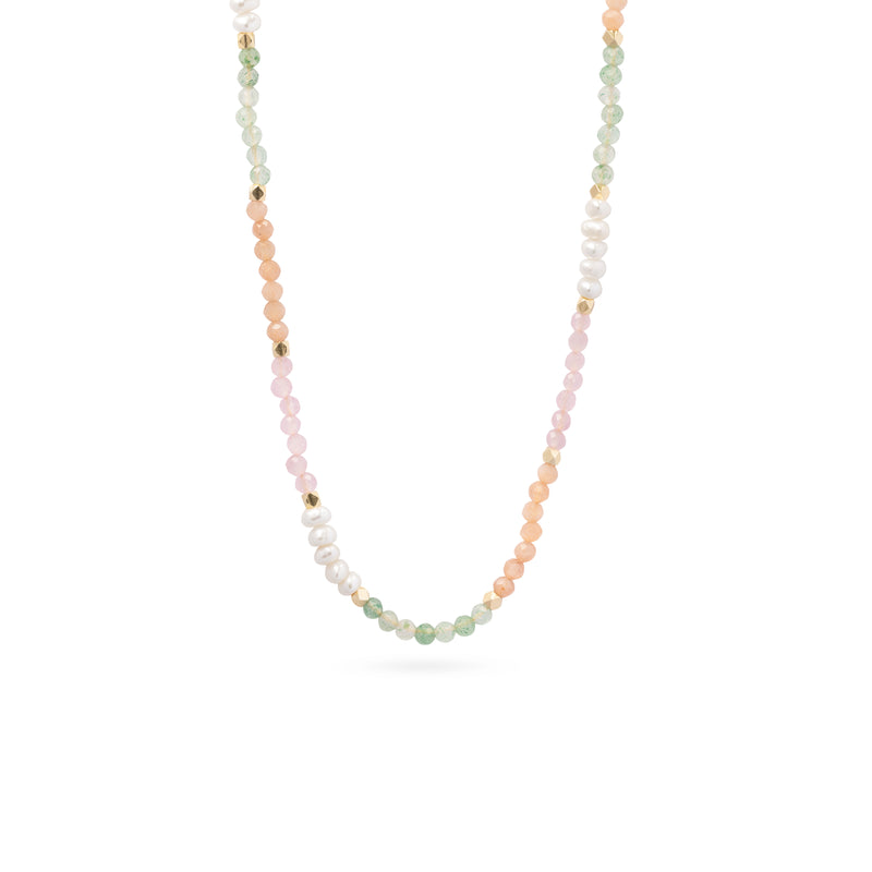 Aella semi-precious stone gold necklace