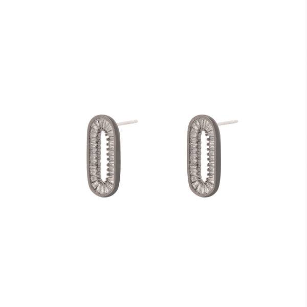 Alim oval crystal studs