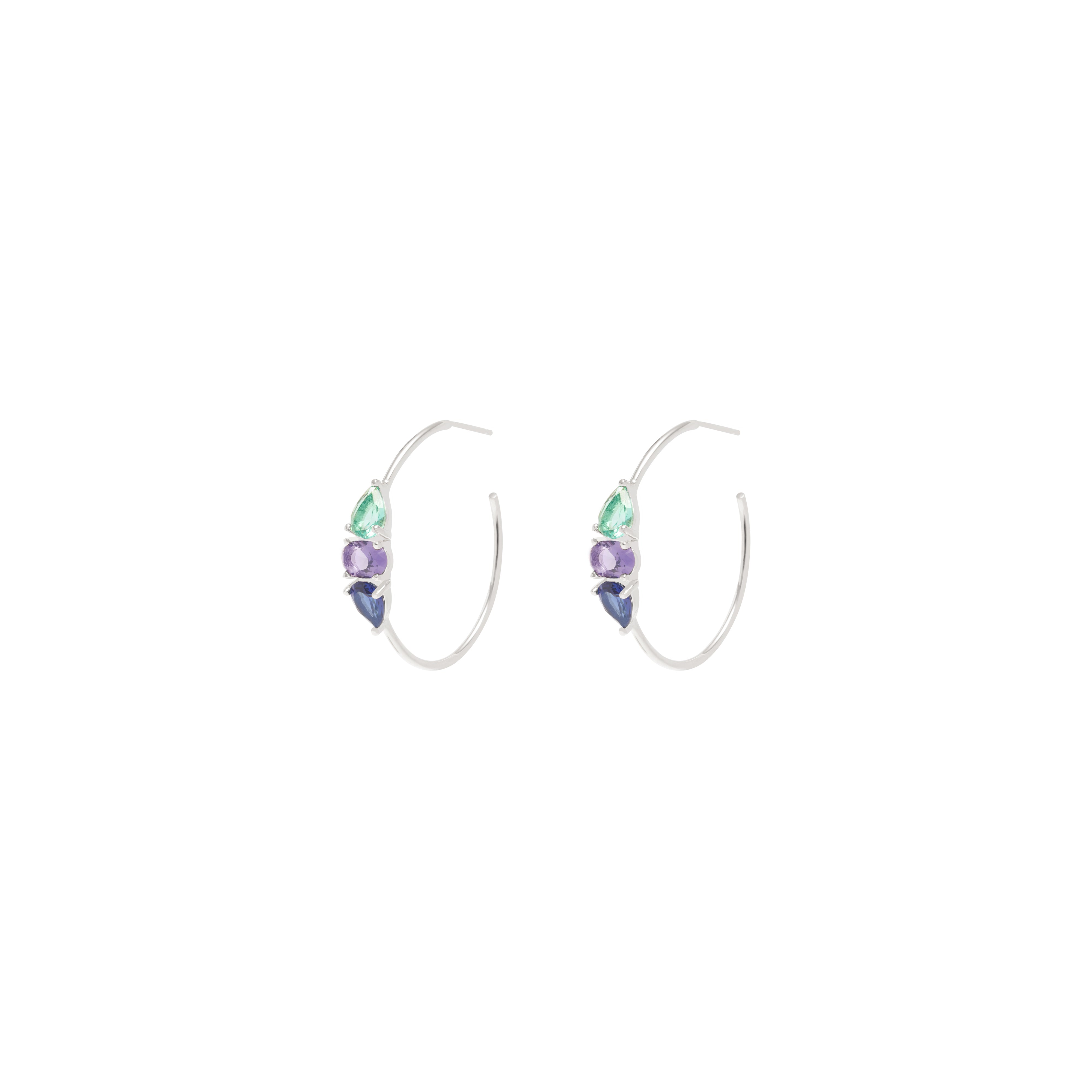 Asra coloured crystal hoops