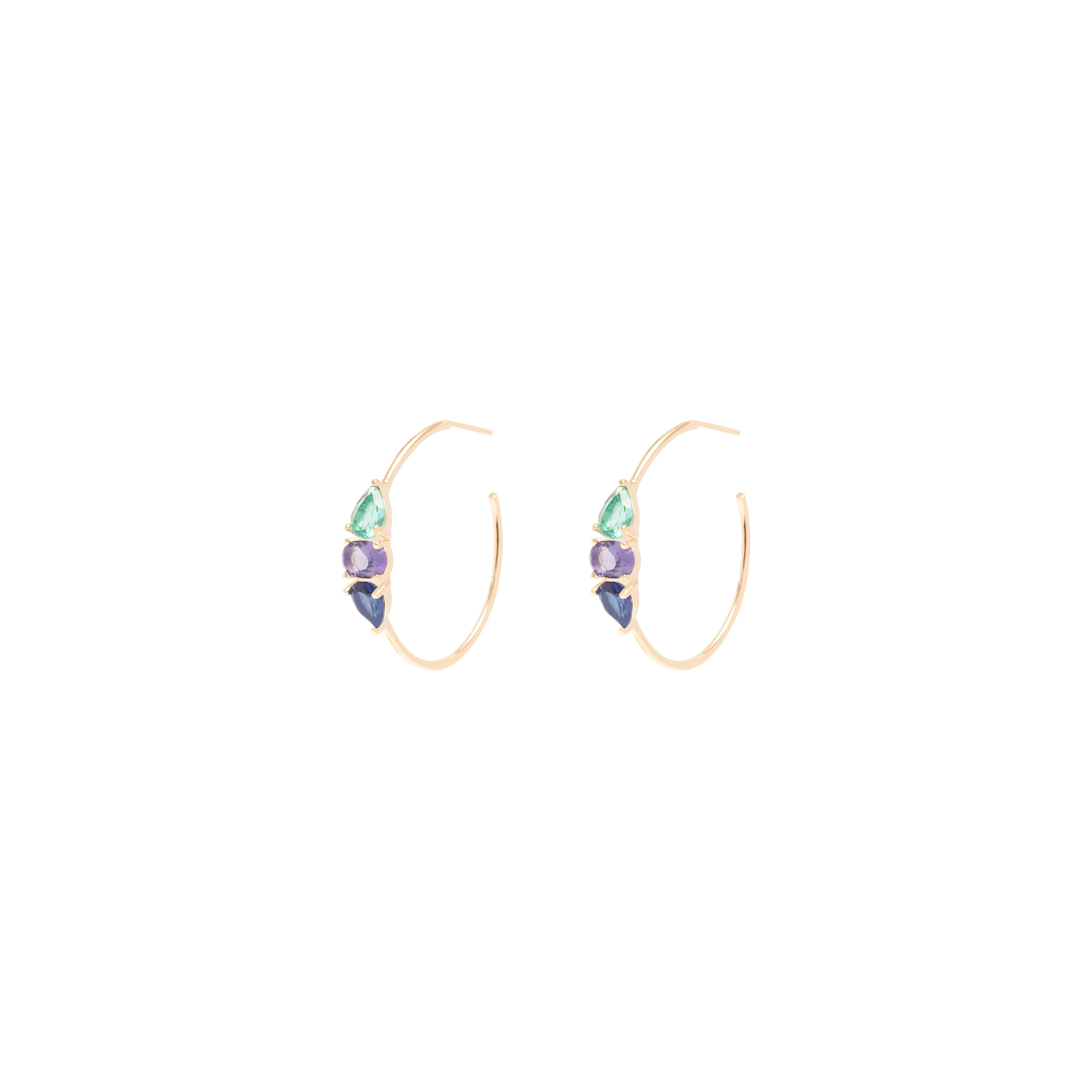 Asra coloured crystal hoops