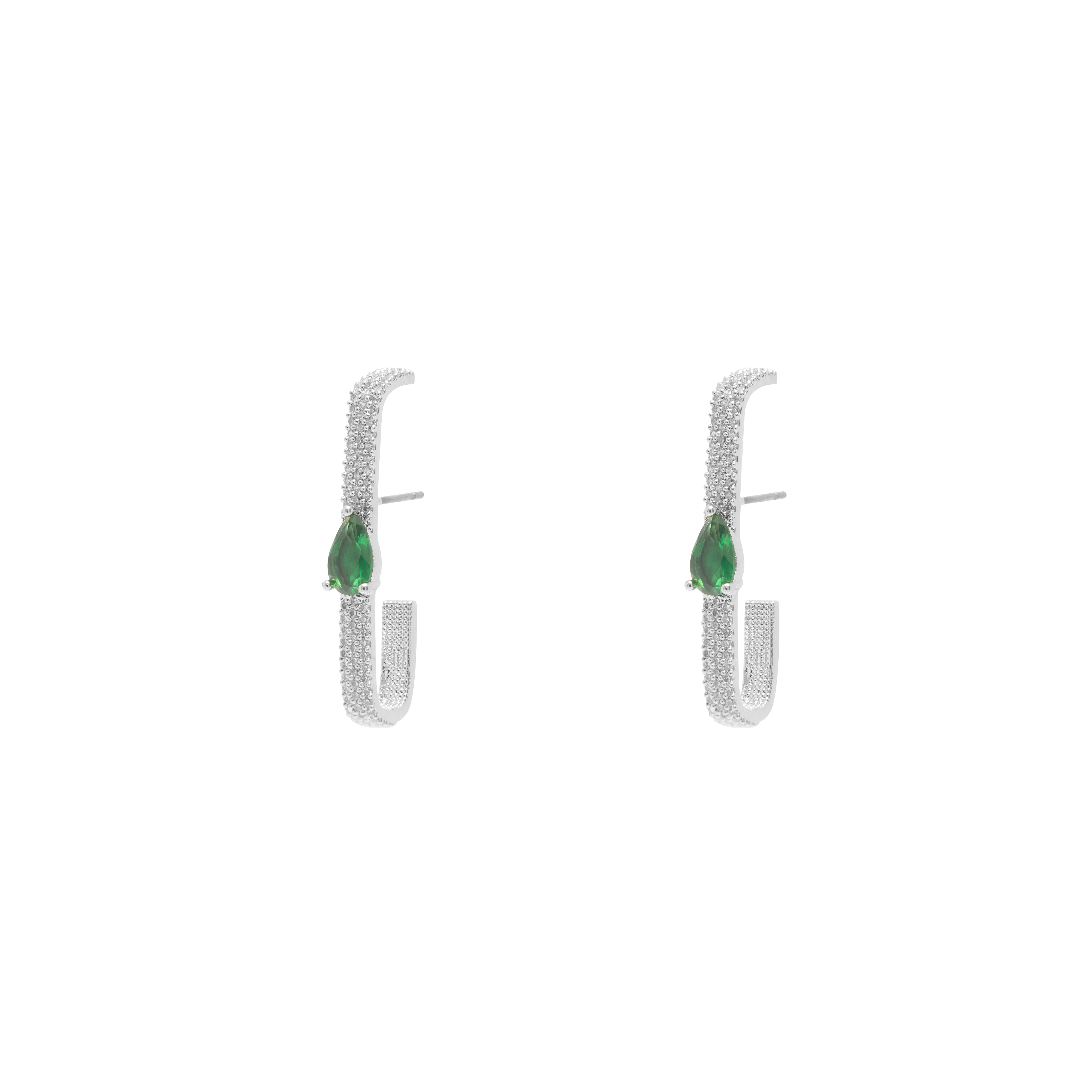 Christa emerald crystal hoops