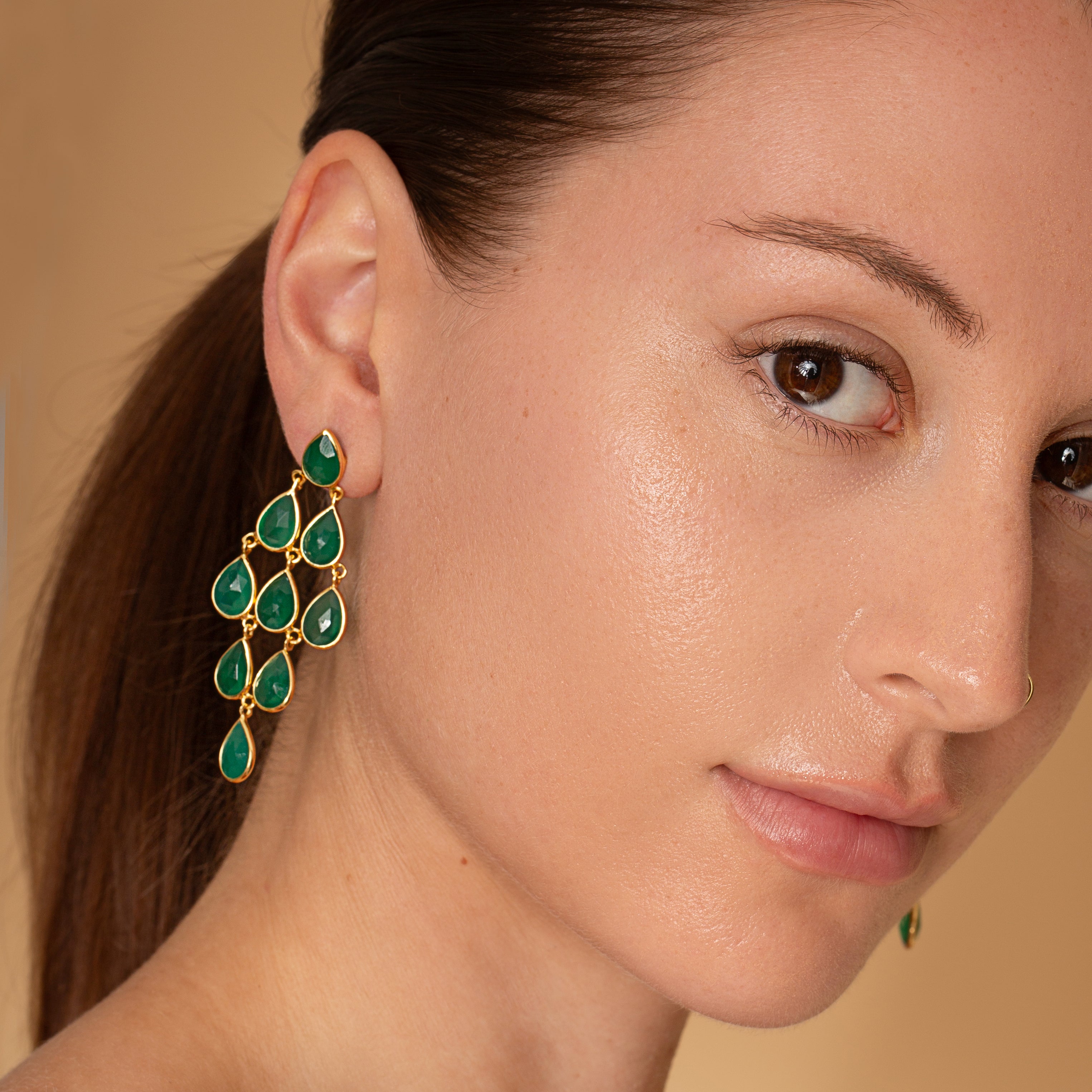 Everly semi precious 2 micron earrings