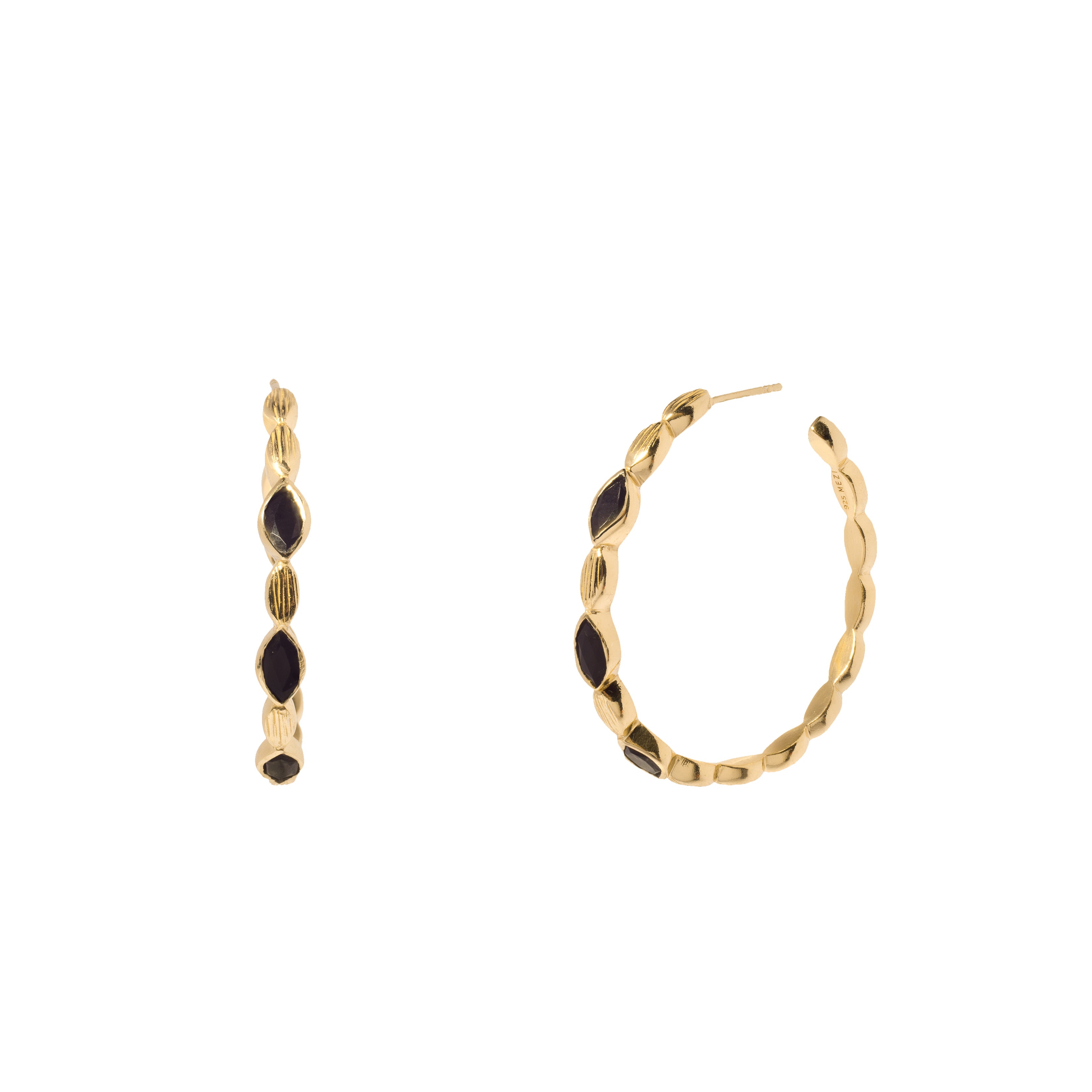 Irina semi-precious hoop earring