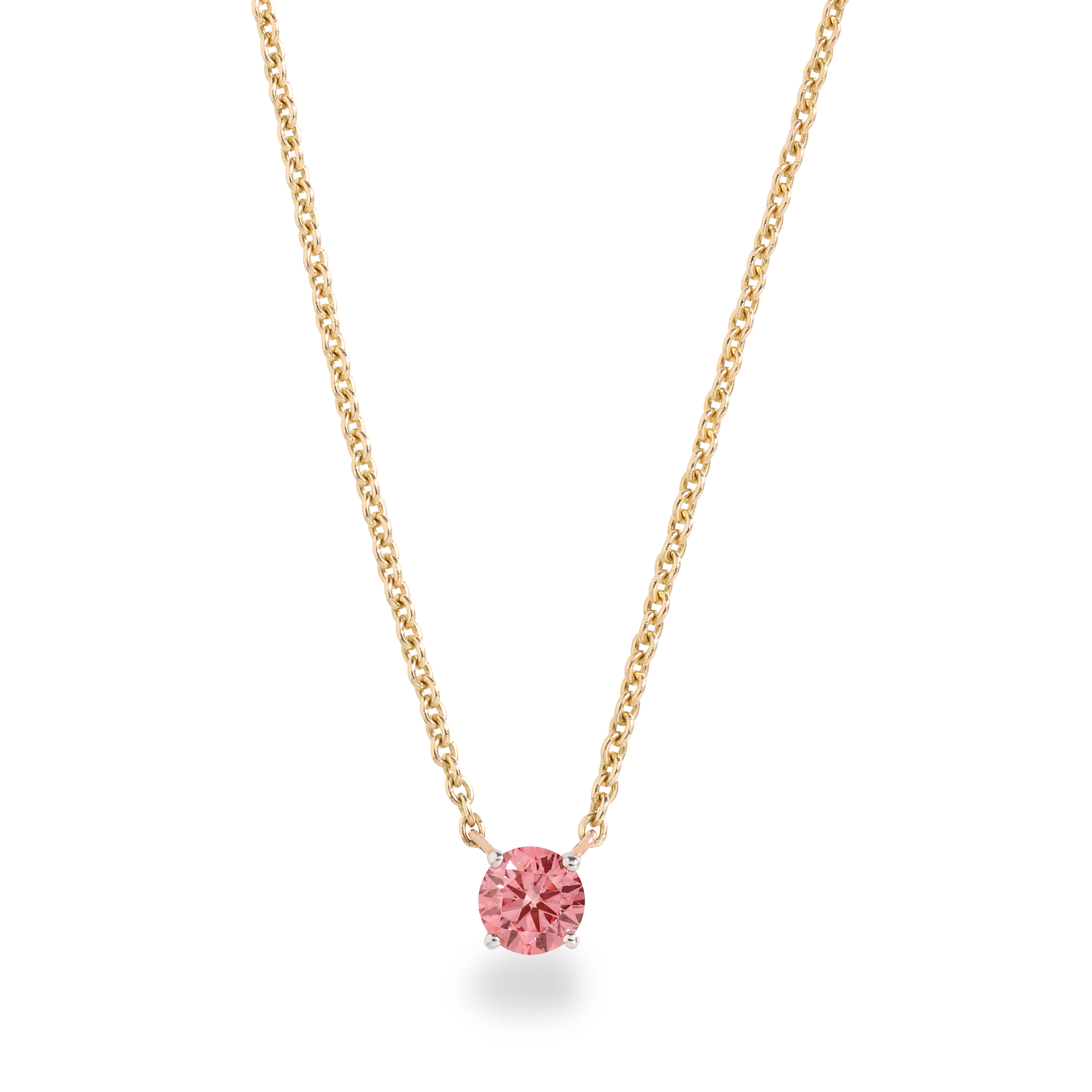 Round shape blush pink diamond pendant