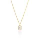 Lura mother of pearl crystal gold pendant