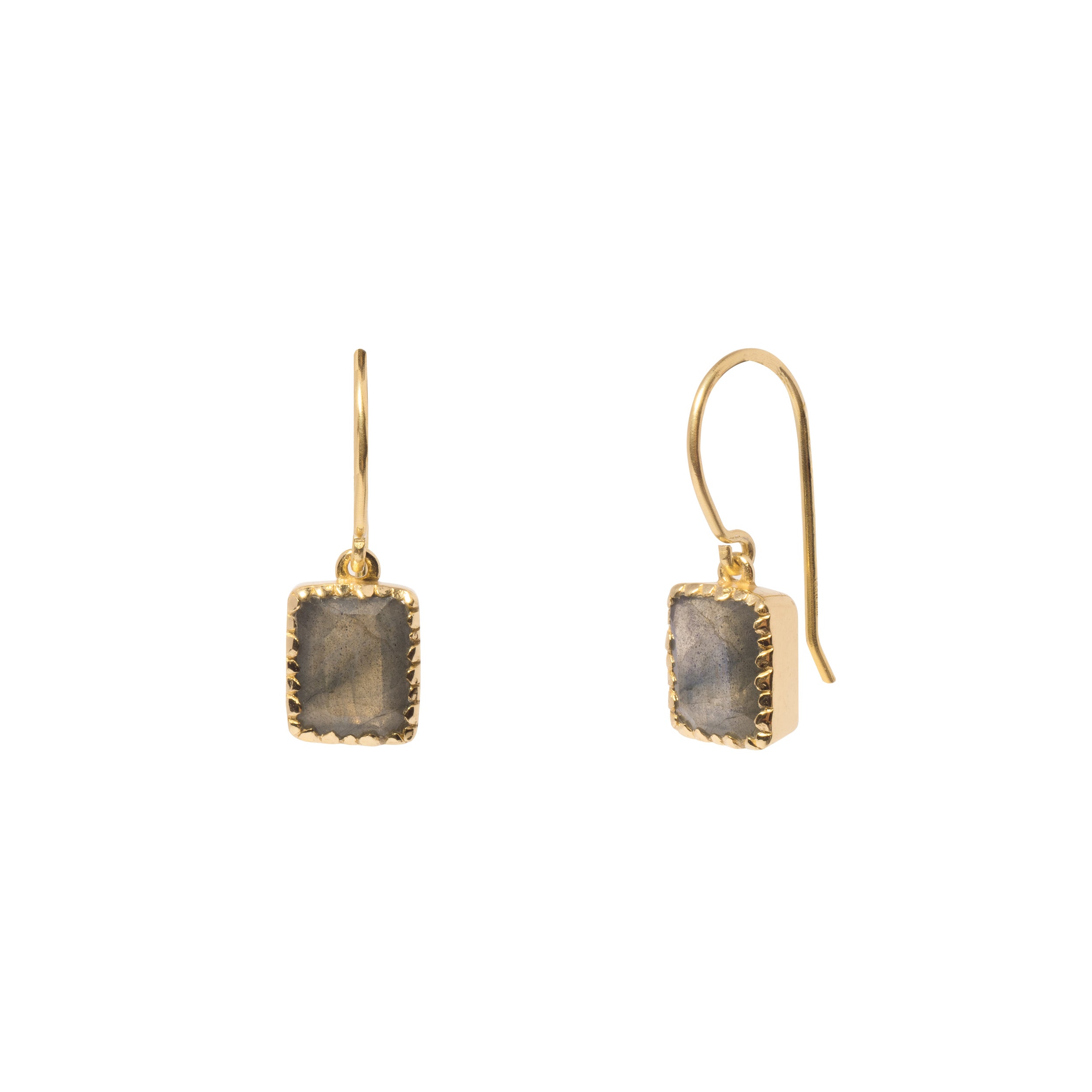 Pravo rectangle drop semi-precious earrings