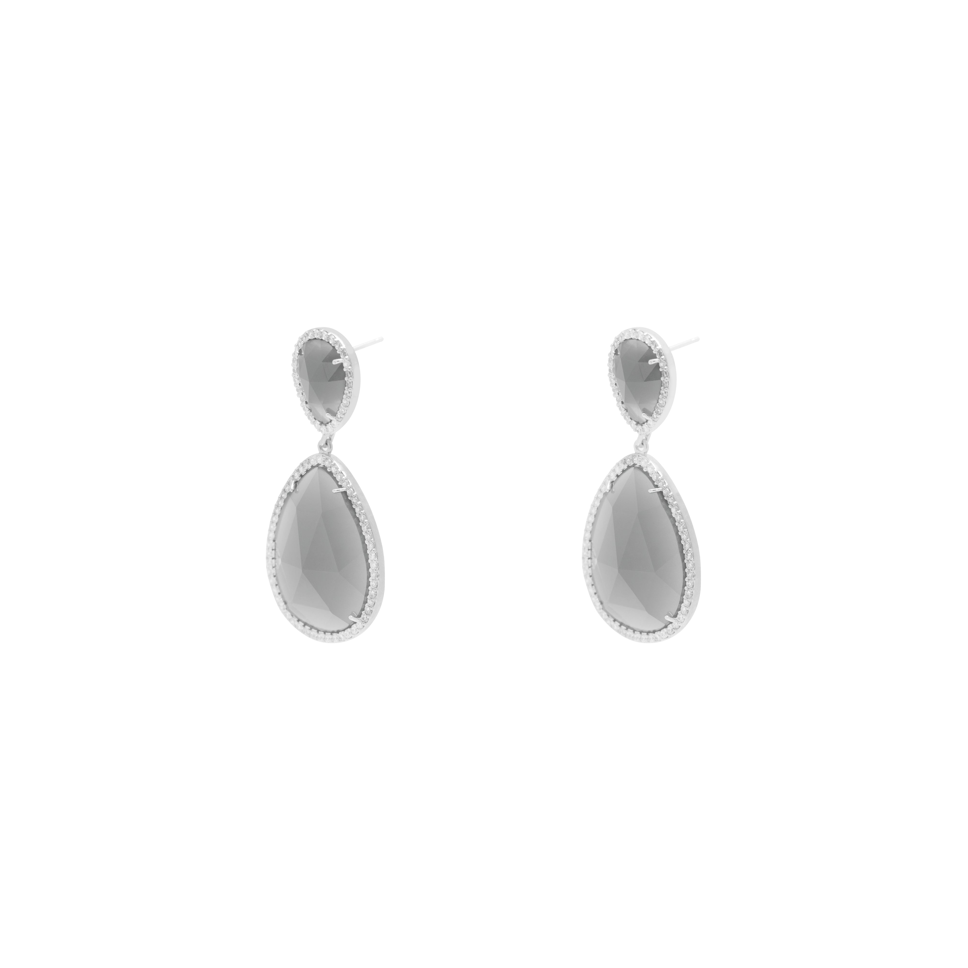 Sanjay tear drop crystal earrings