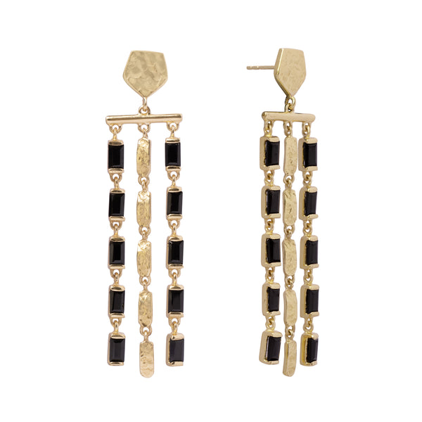 Ratta baguette semiprecious stone earrings