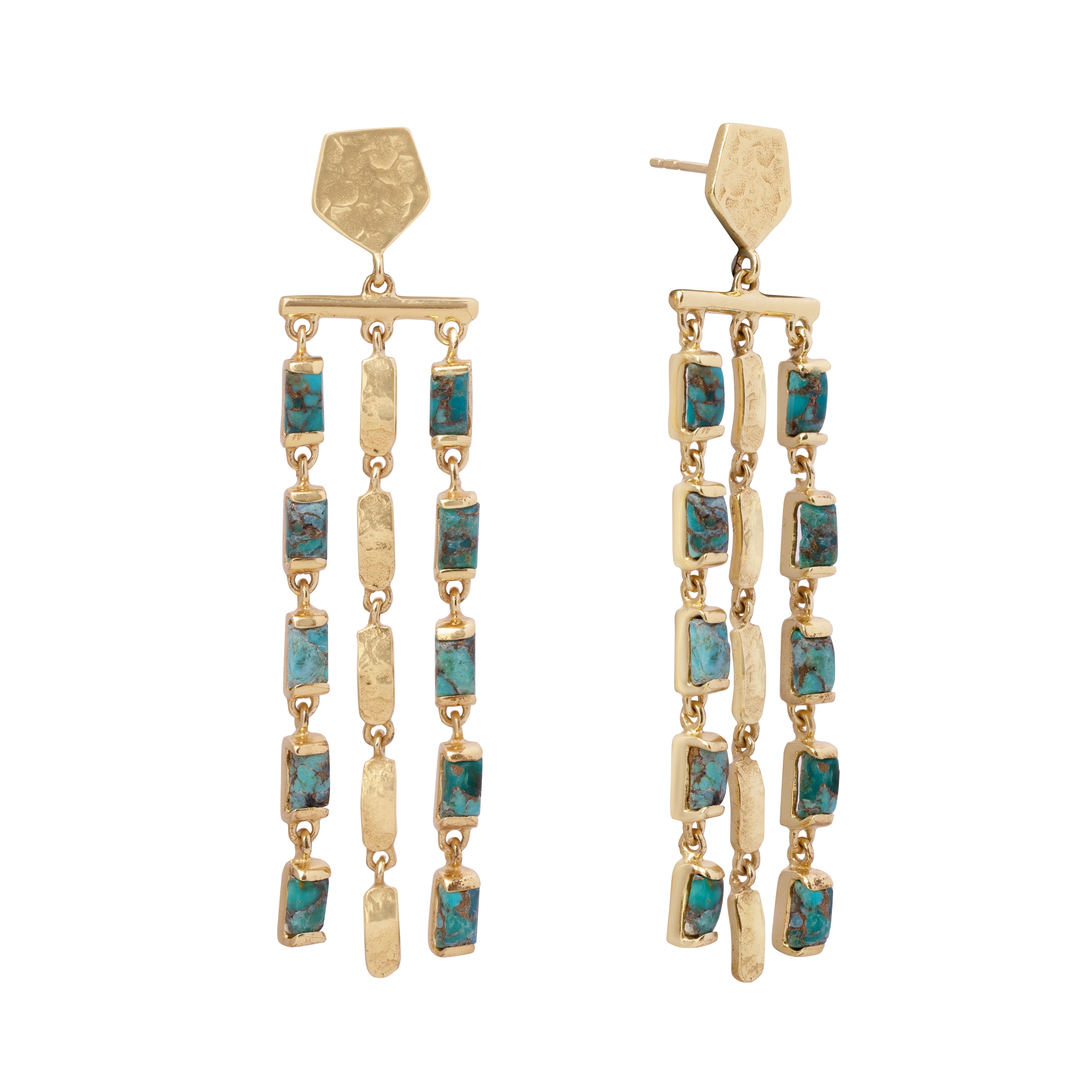 Ratta baguette semiprecious stone earrings