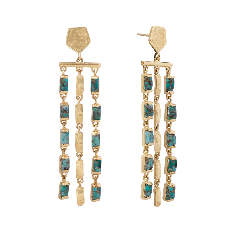 Ratta baguette semiprecious stone earrings