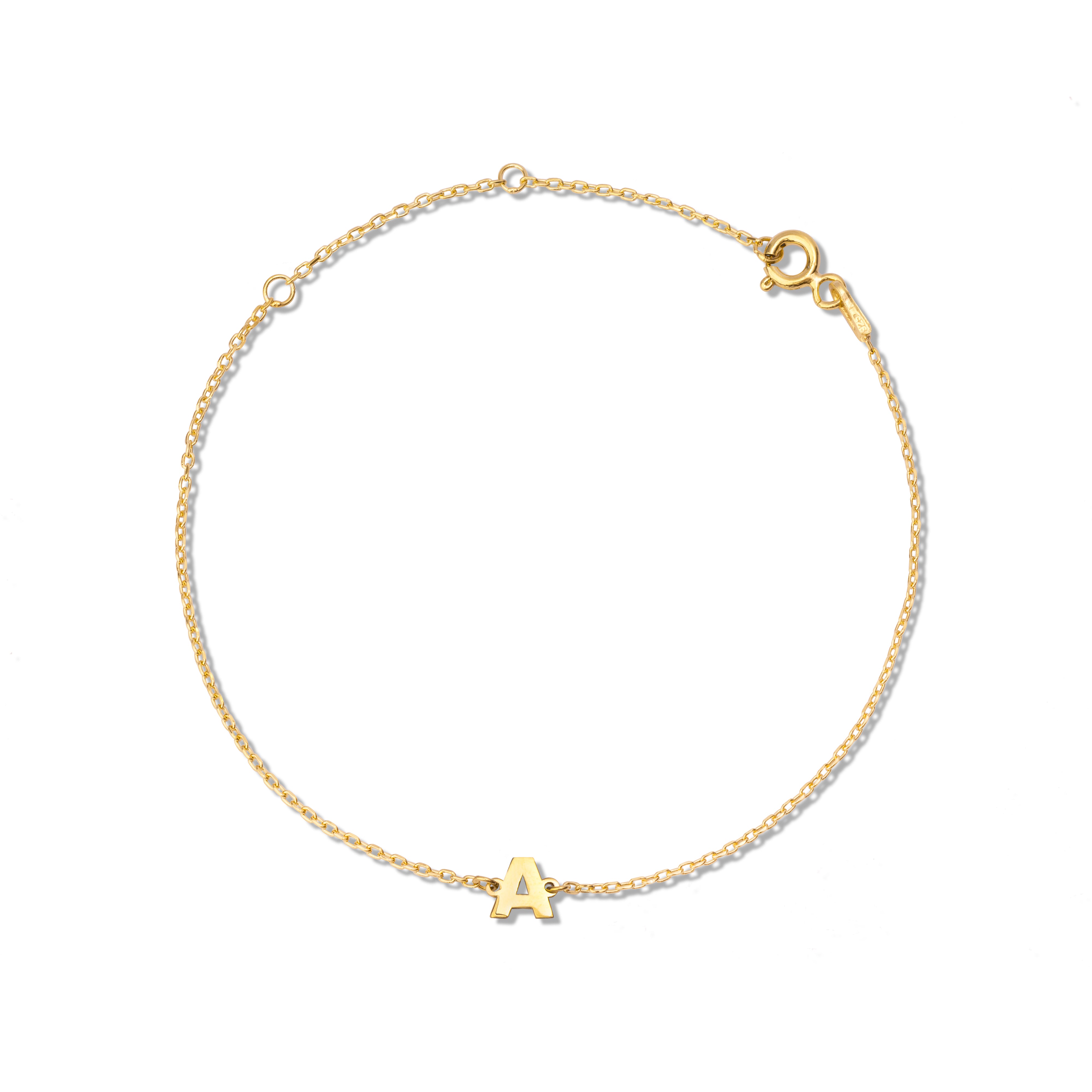 Initial plain gold bracelet