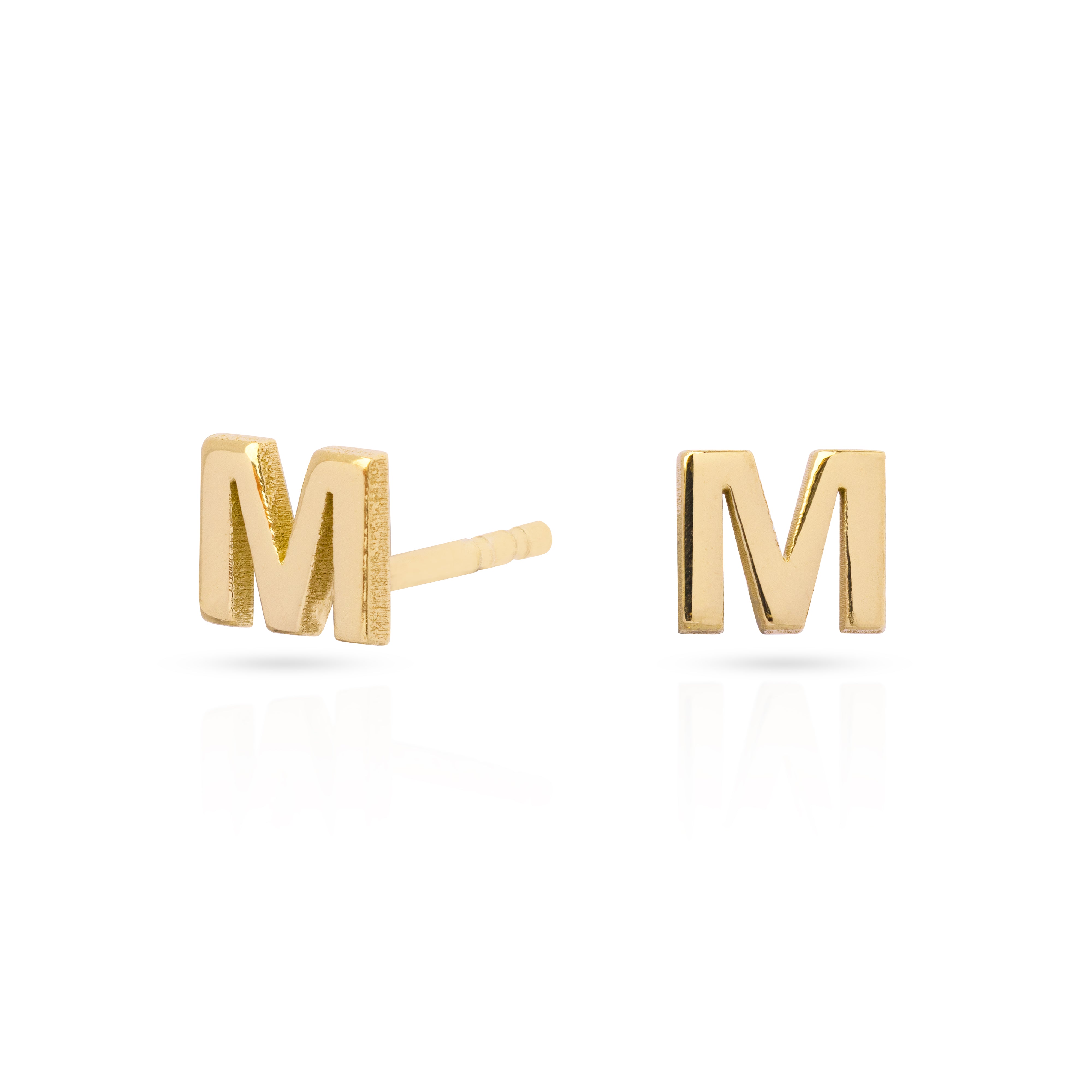 Initial gold plain studs