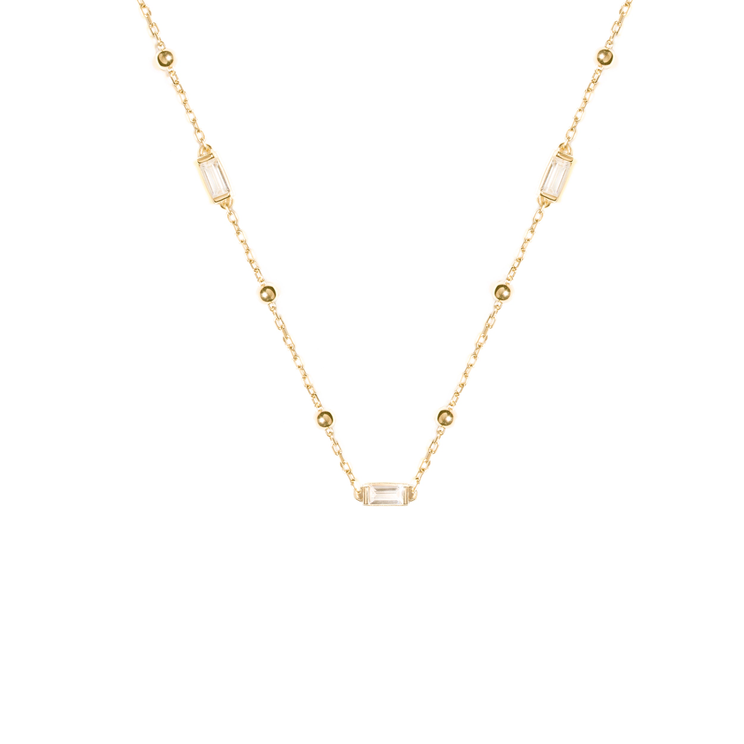 Alo baguette crystal necklace