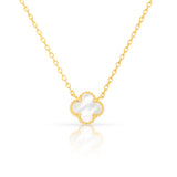 Clover gold plated mother of pearl pendant II