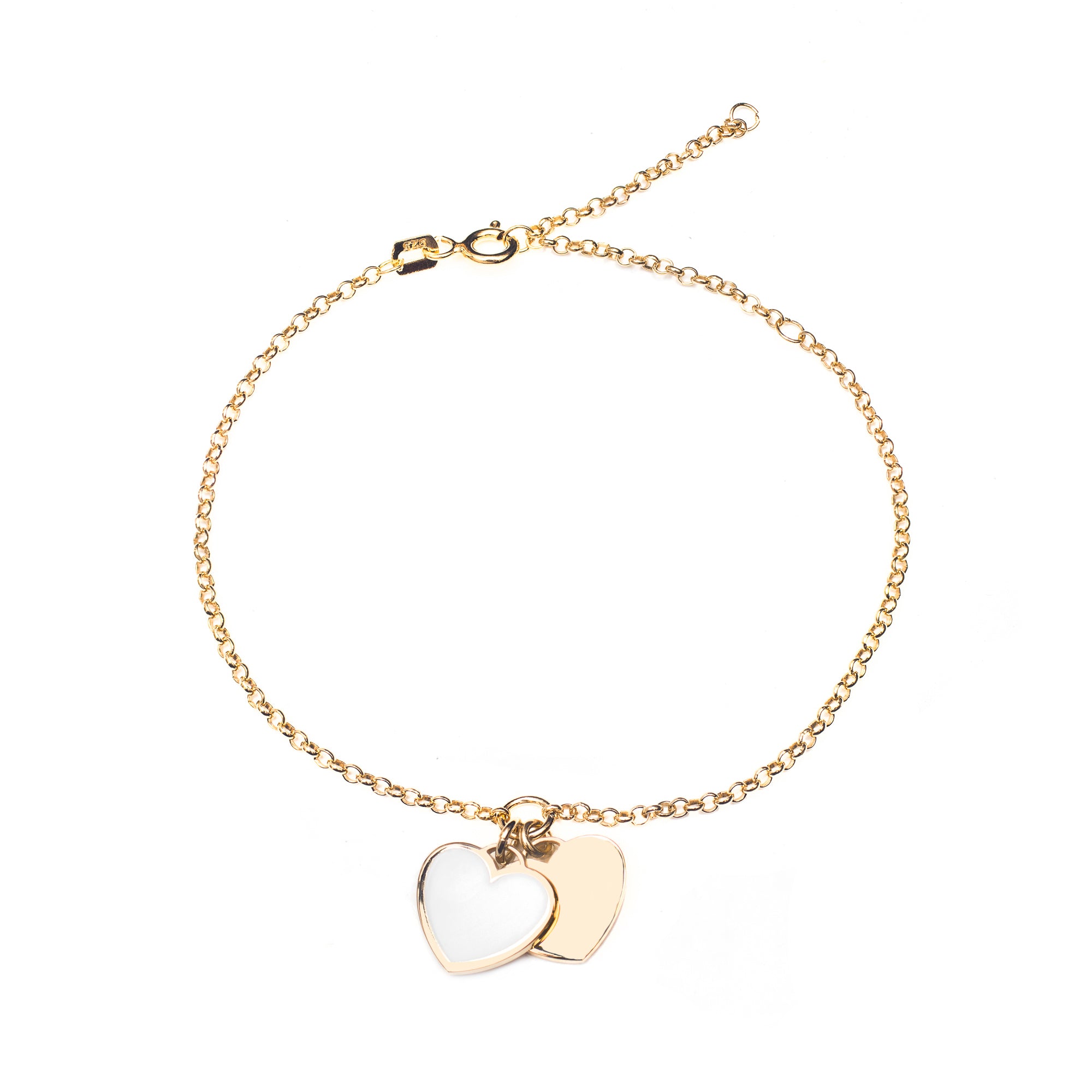 Cupid heart enamel bracelet