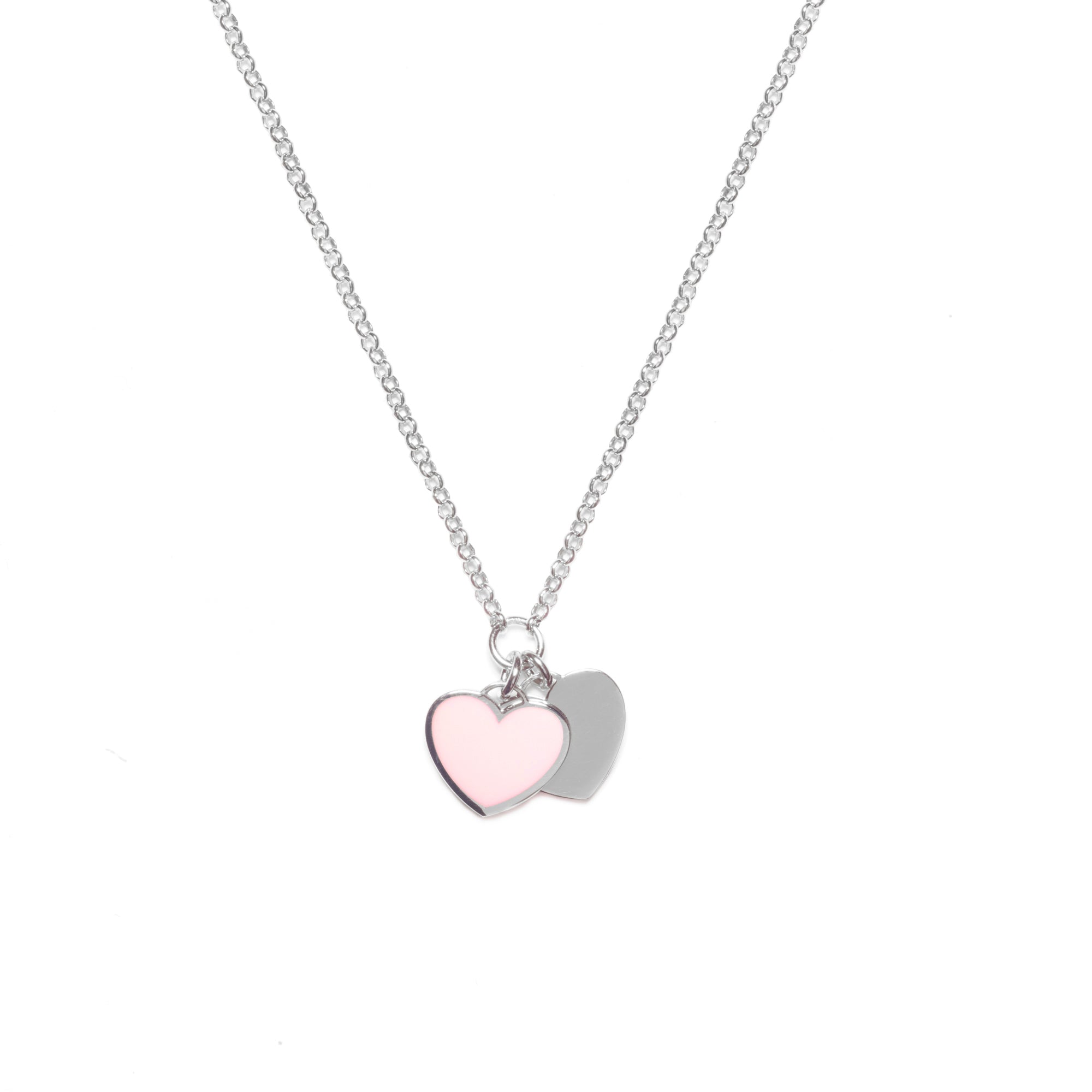 Cupid heart enamel necklace