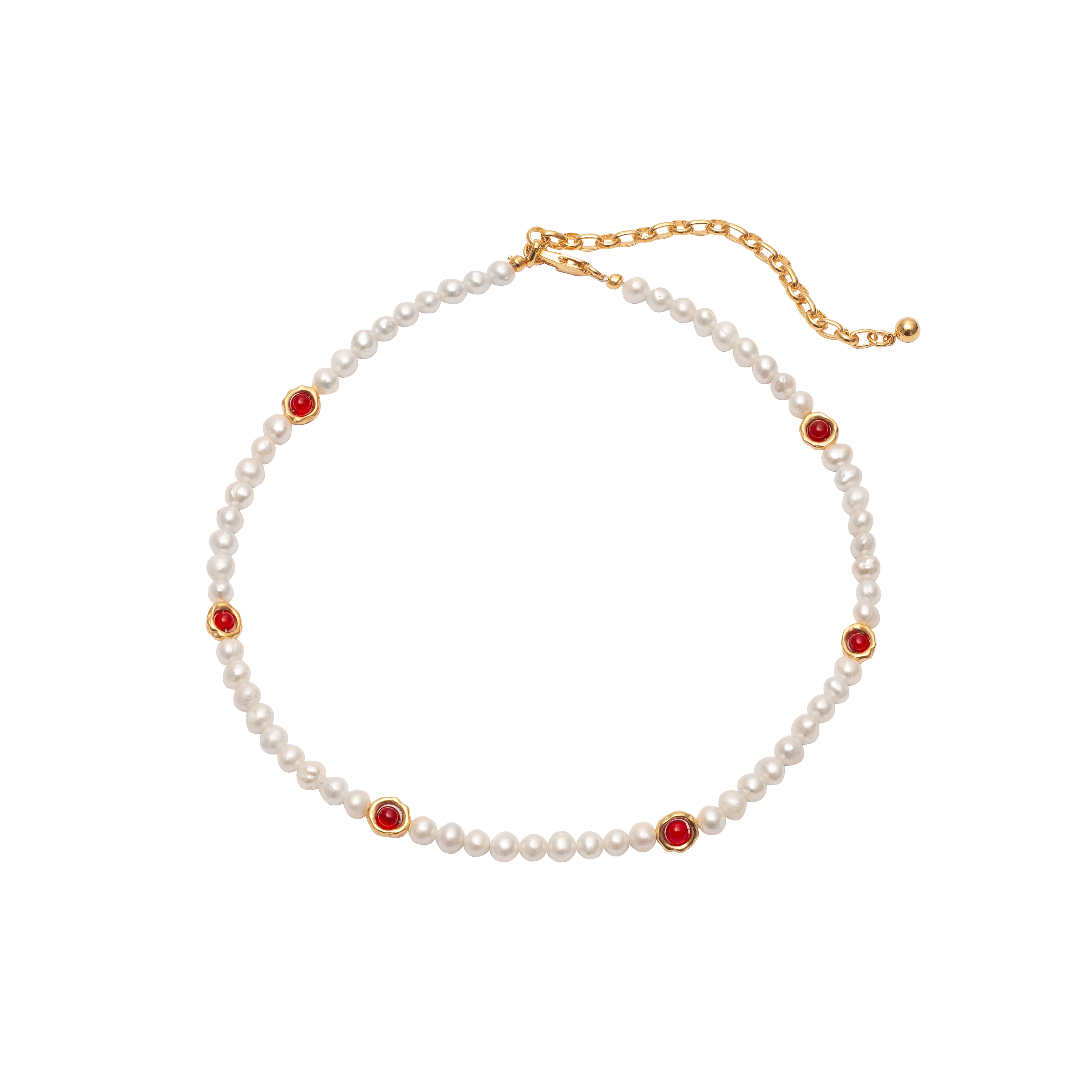 Esti fresh water pearl & semi-precious stone necklace