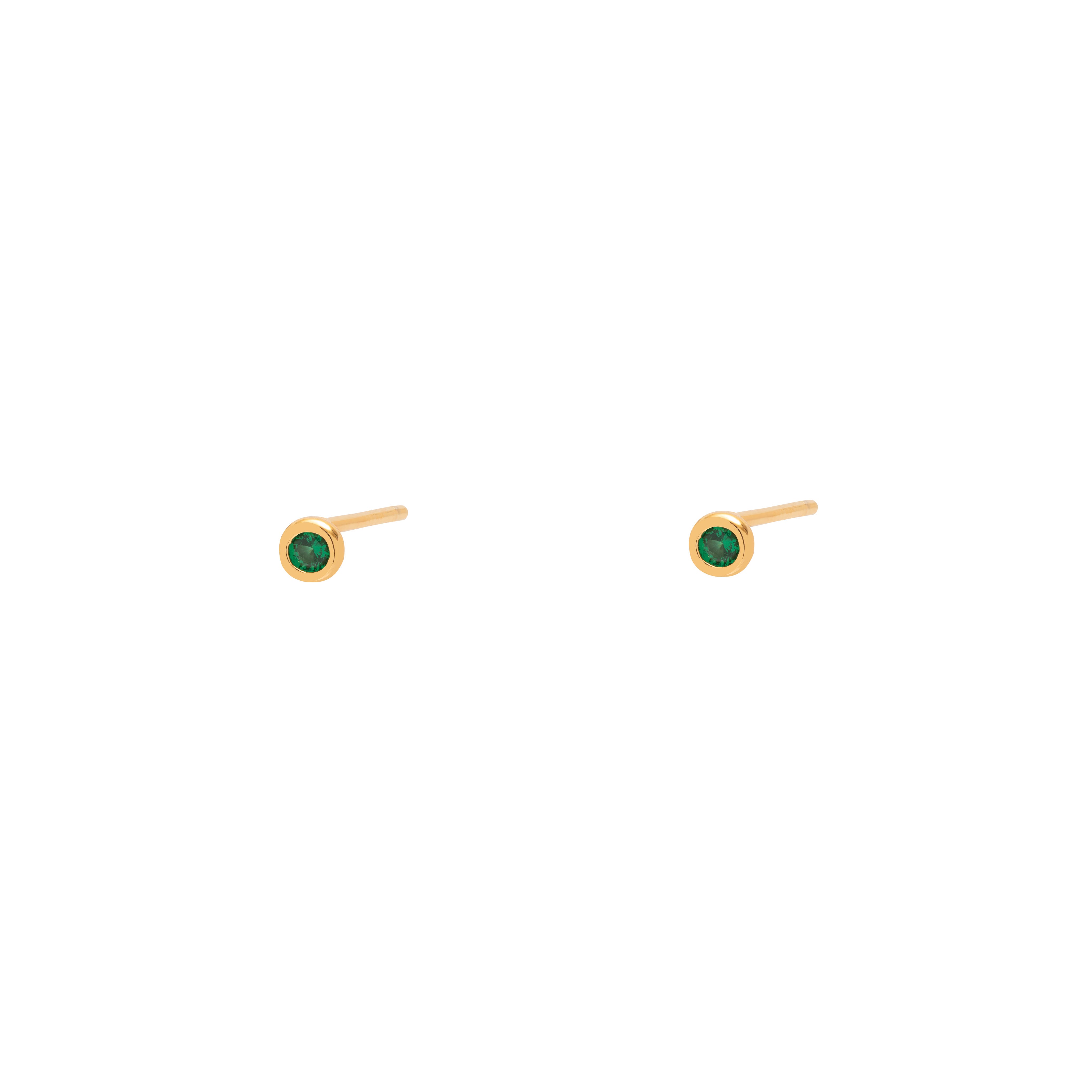 Fuli green crystal studs