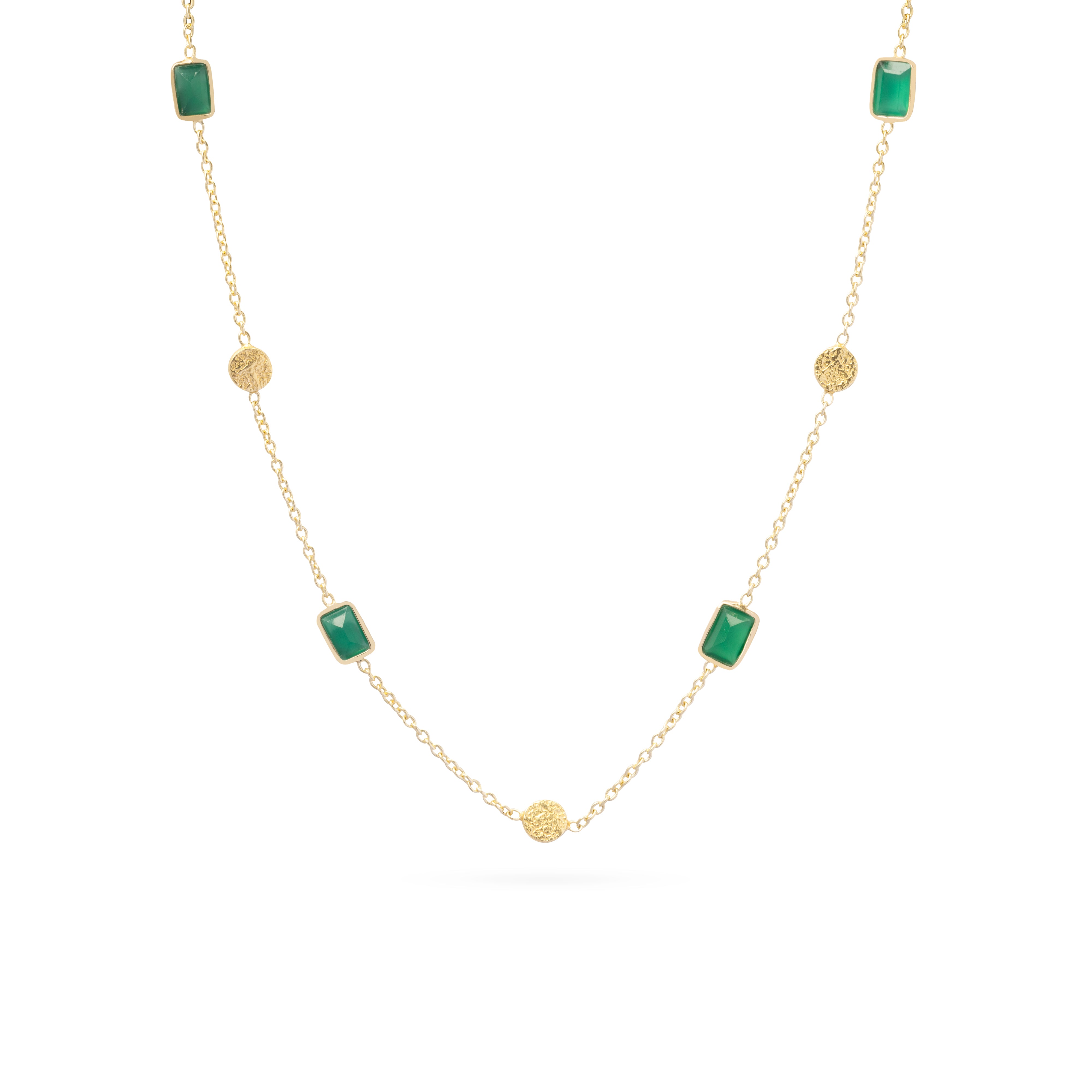 Mehi semi-precious stone gold necklace