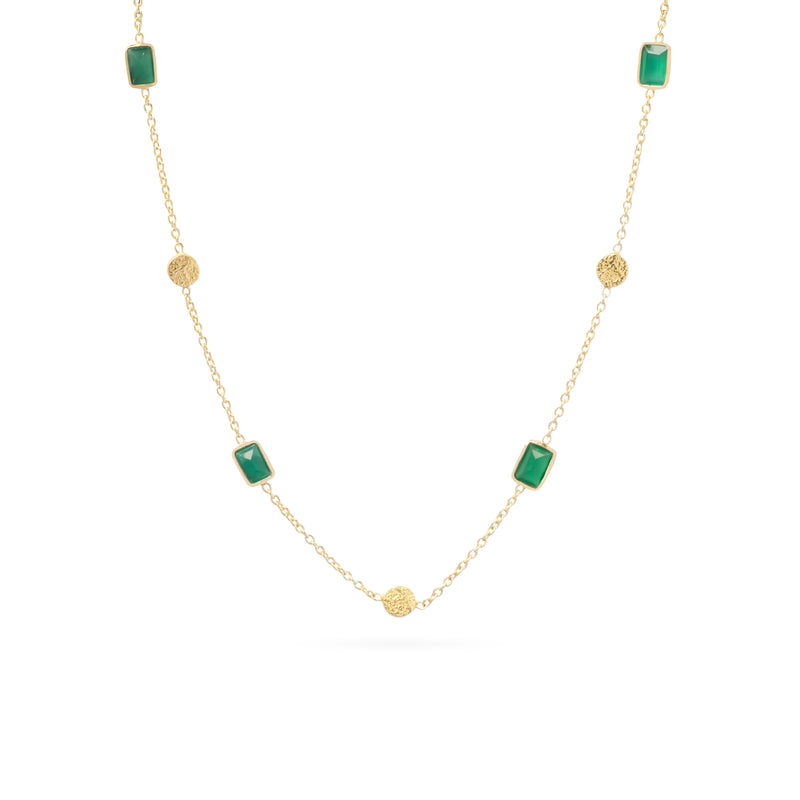 Mehi semi-precious stone gold necklace