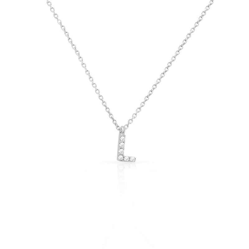 Initial crystal small pendant necklace