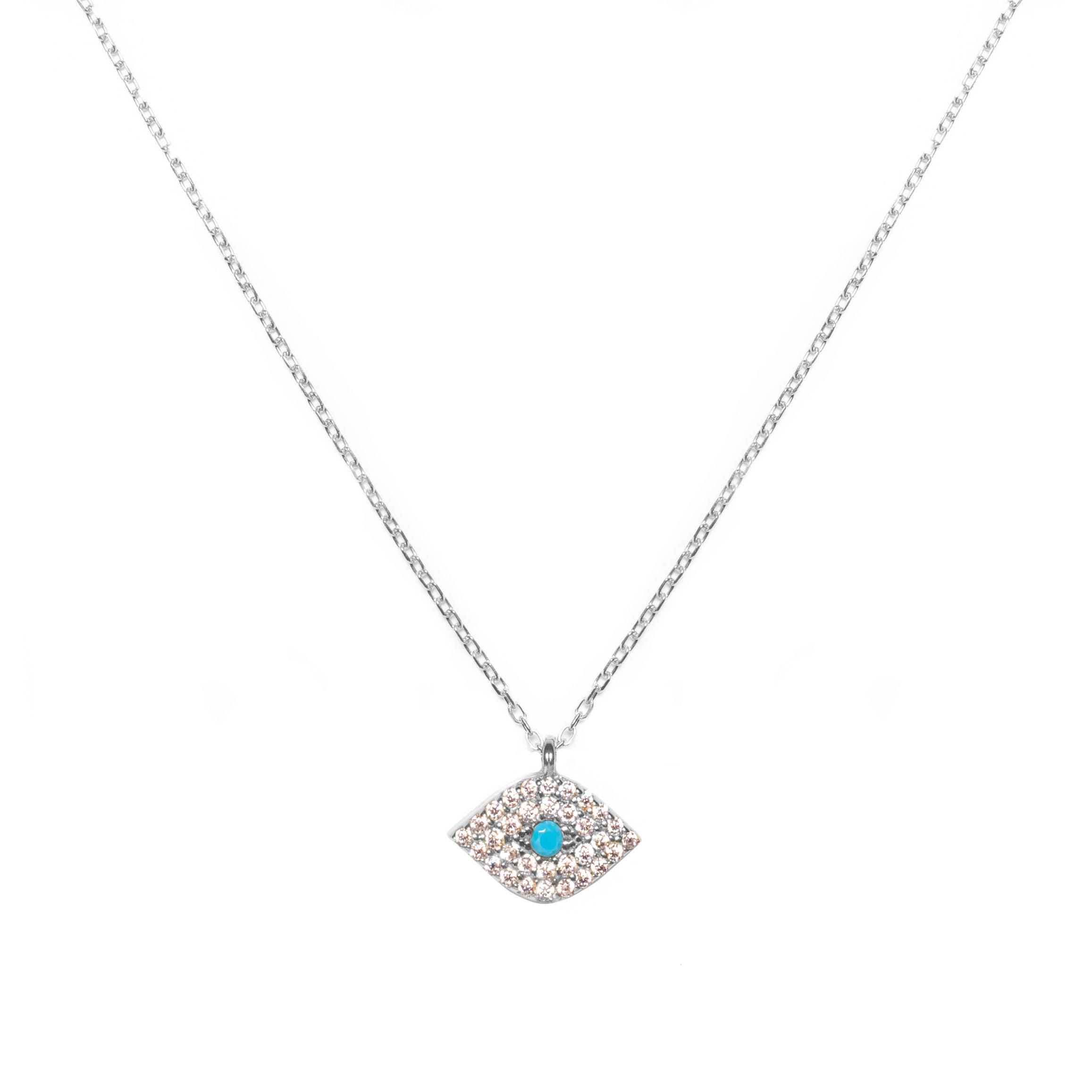 Kani crystal evil eye pendant