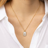 Lura mother of pearl crystal gold pendant