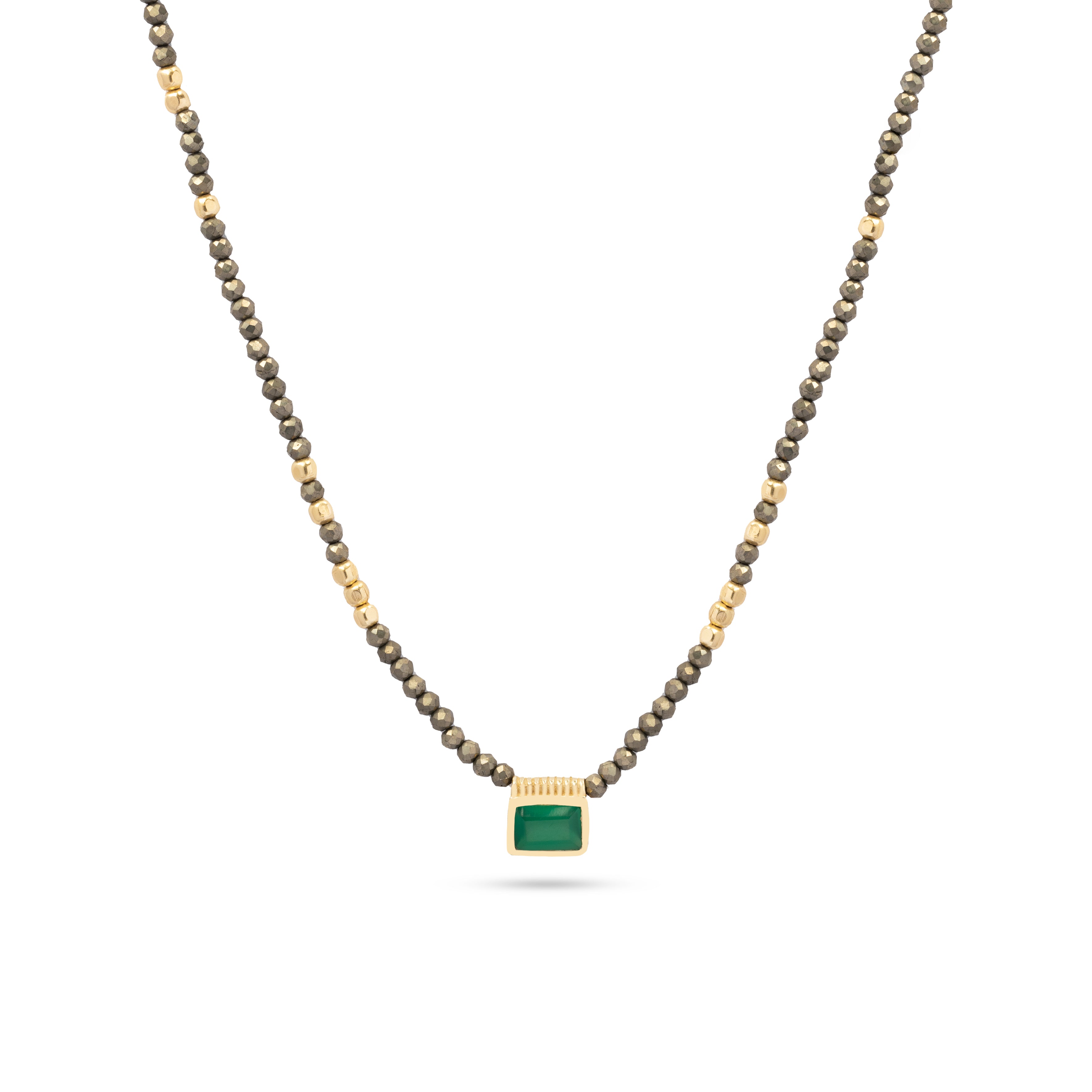 Nava semi-precious stone gold necklace