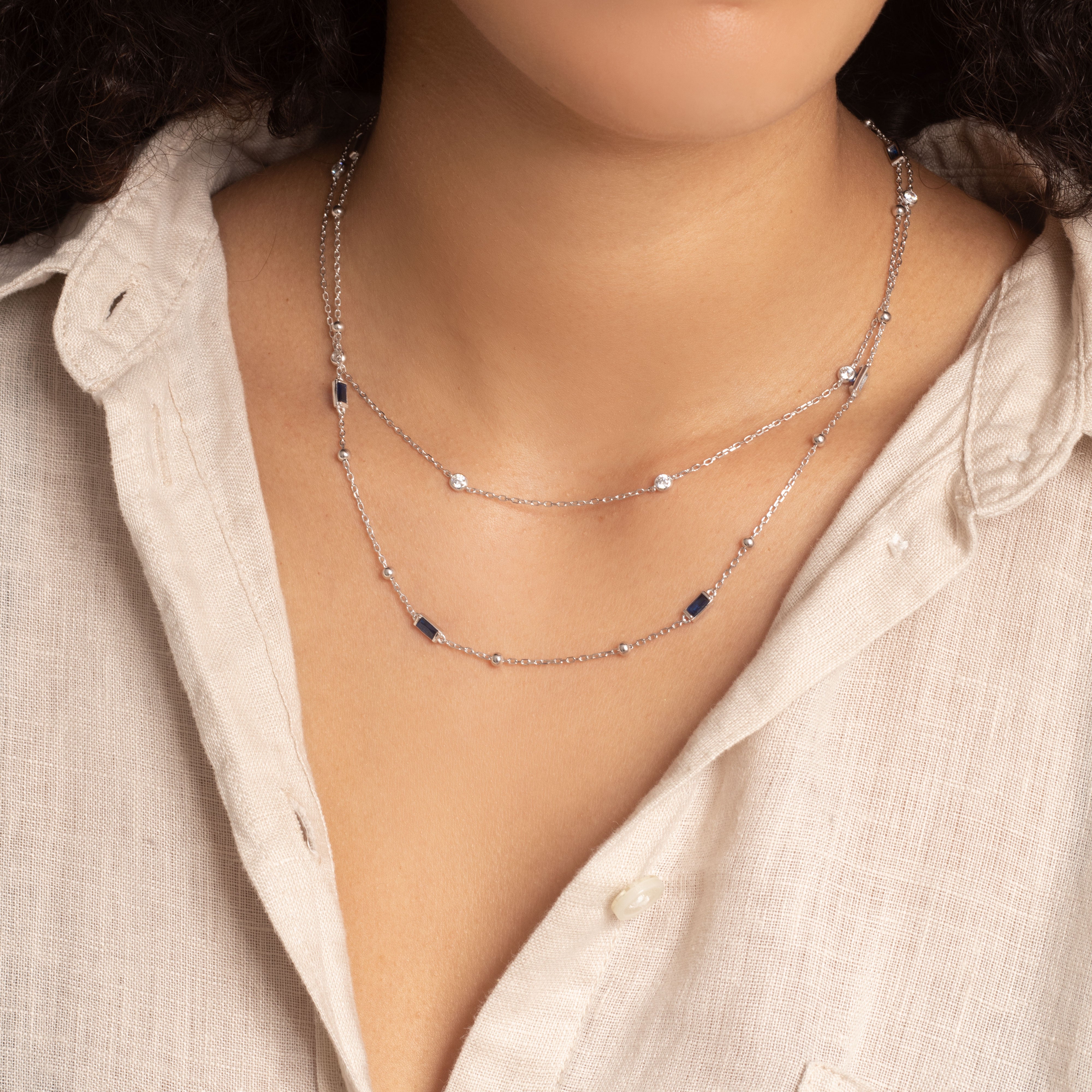 Alo baguette crystal necklace