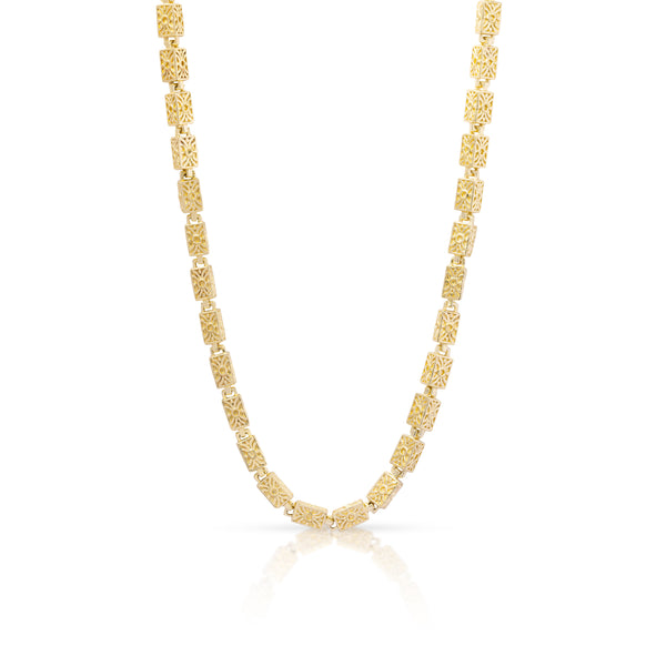 Elinore rectangular gold necklace