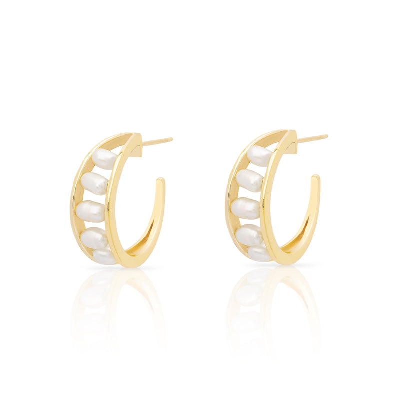 Maisi pearl hoop earrings