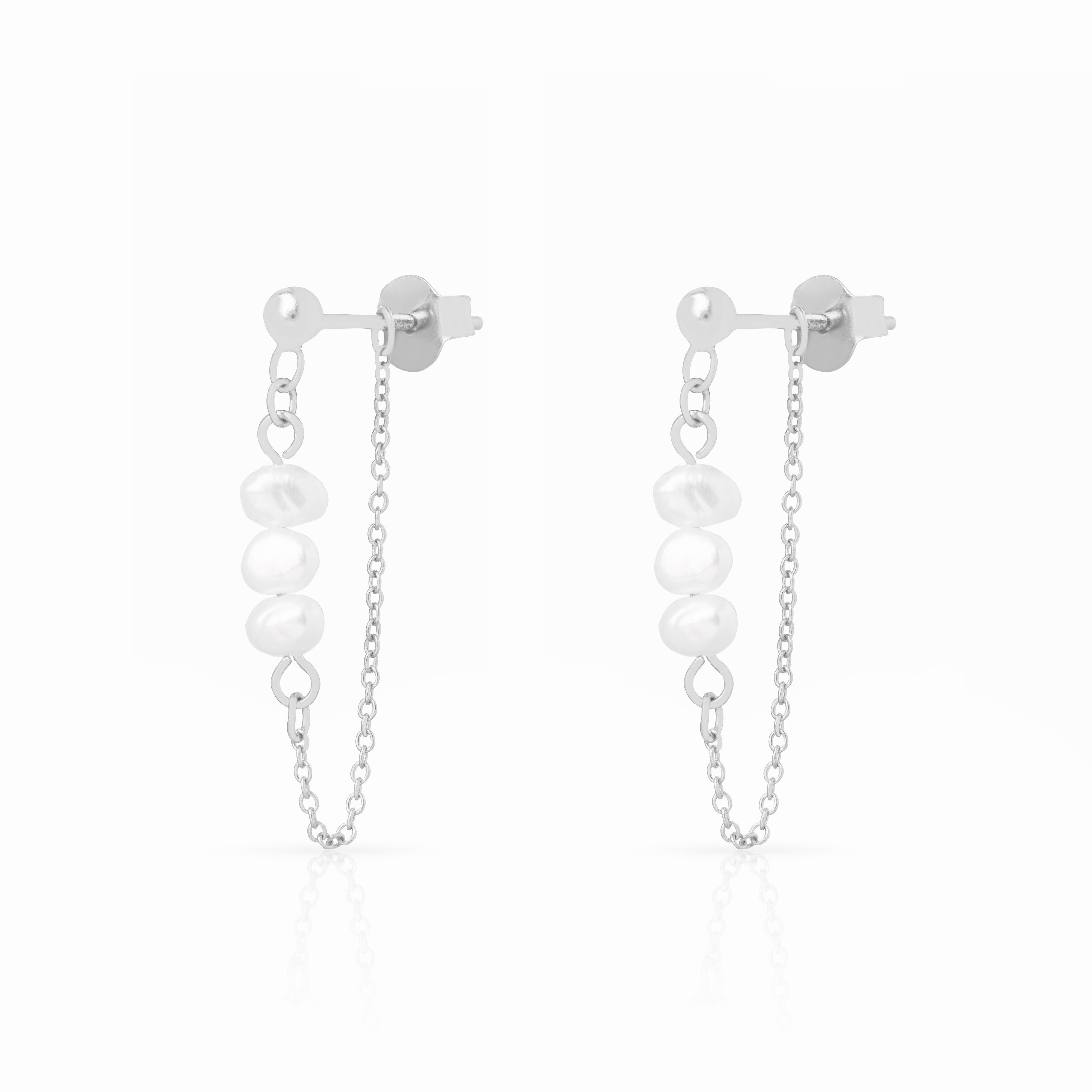 Ariste freshwater pearl chain earrings