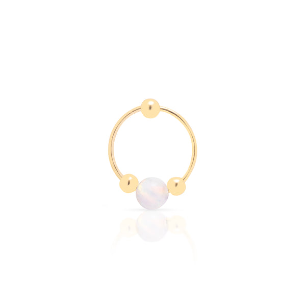 Sammy white opalite sleeper earring