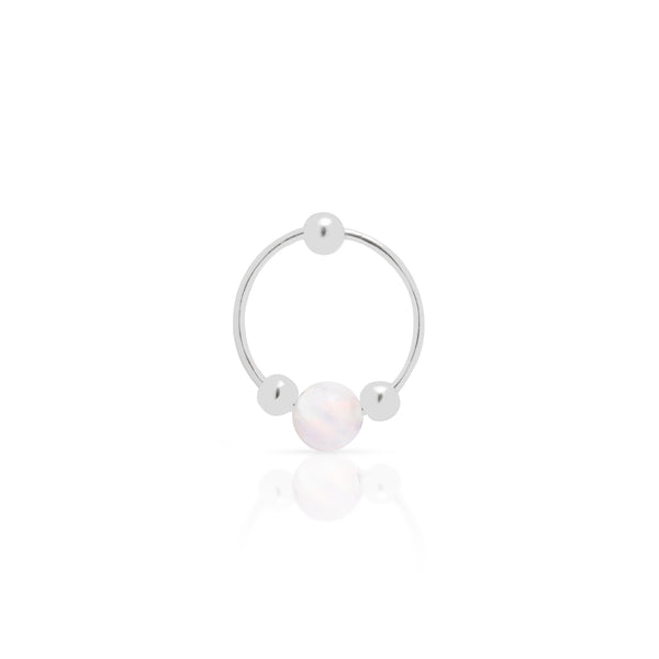 Sammy white opalite sleeper earring