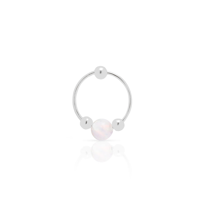 Sammy white opalite sleeper earring