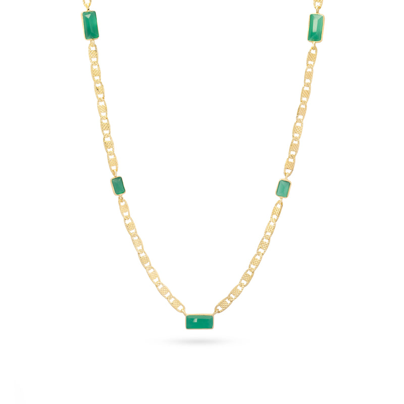 Tures semi-precious stone gold necklace