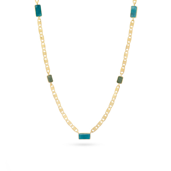 Tures semi-precious stone gold necklace