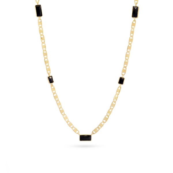 Tures semi-precious stone gold necklace