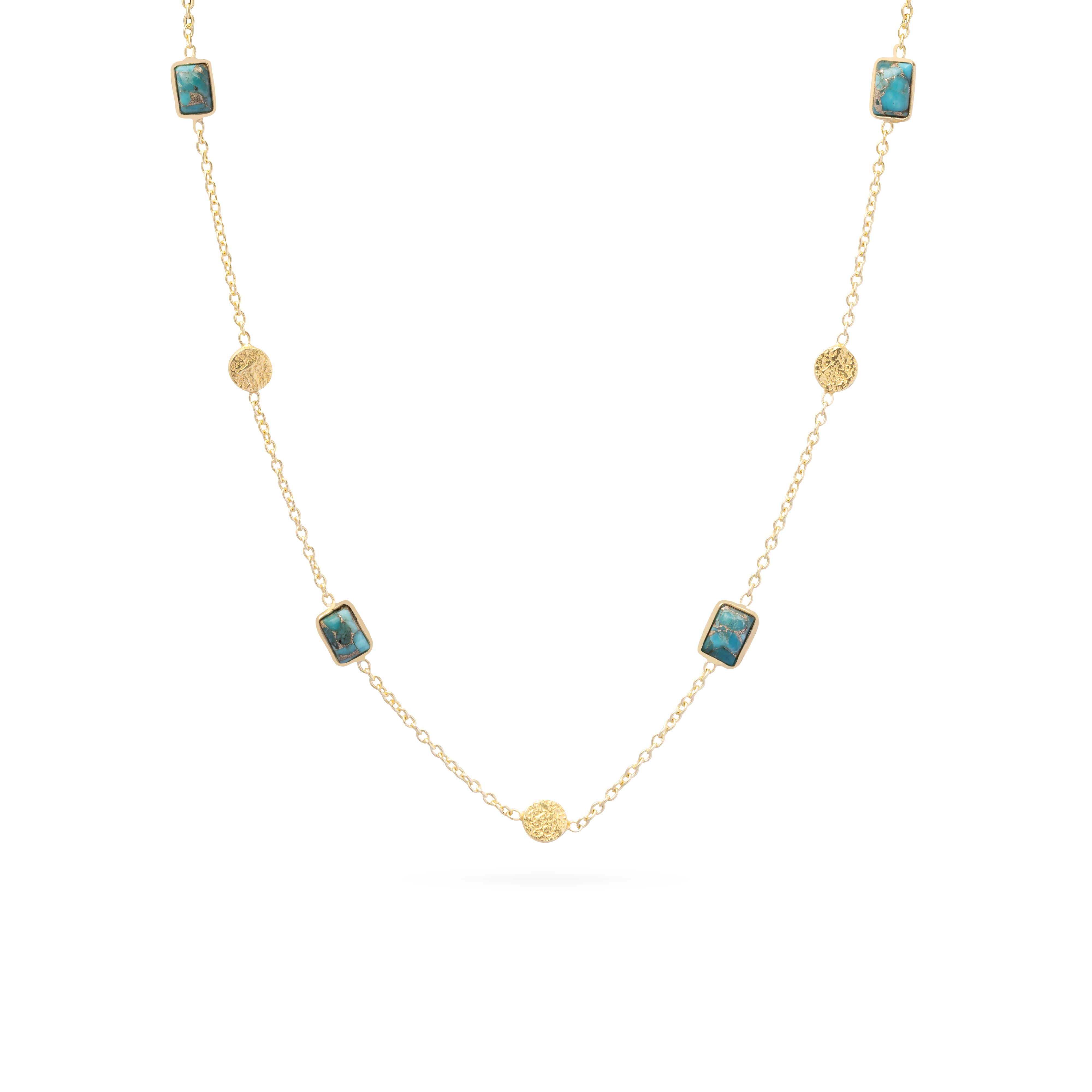 Mehi semi-precious stone gold necklace