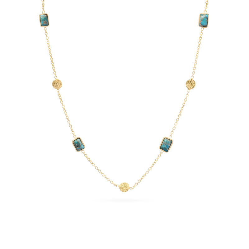 Mehi semi-precious stone gold necklace