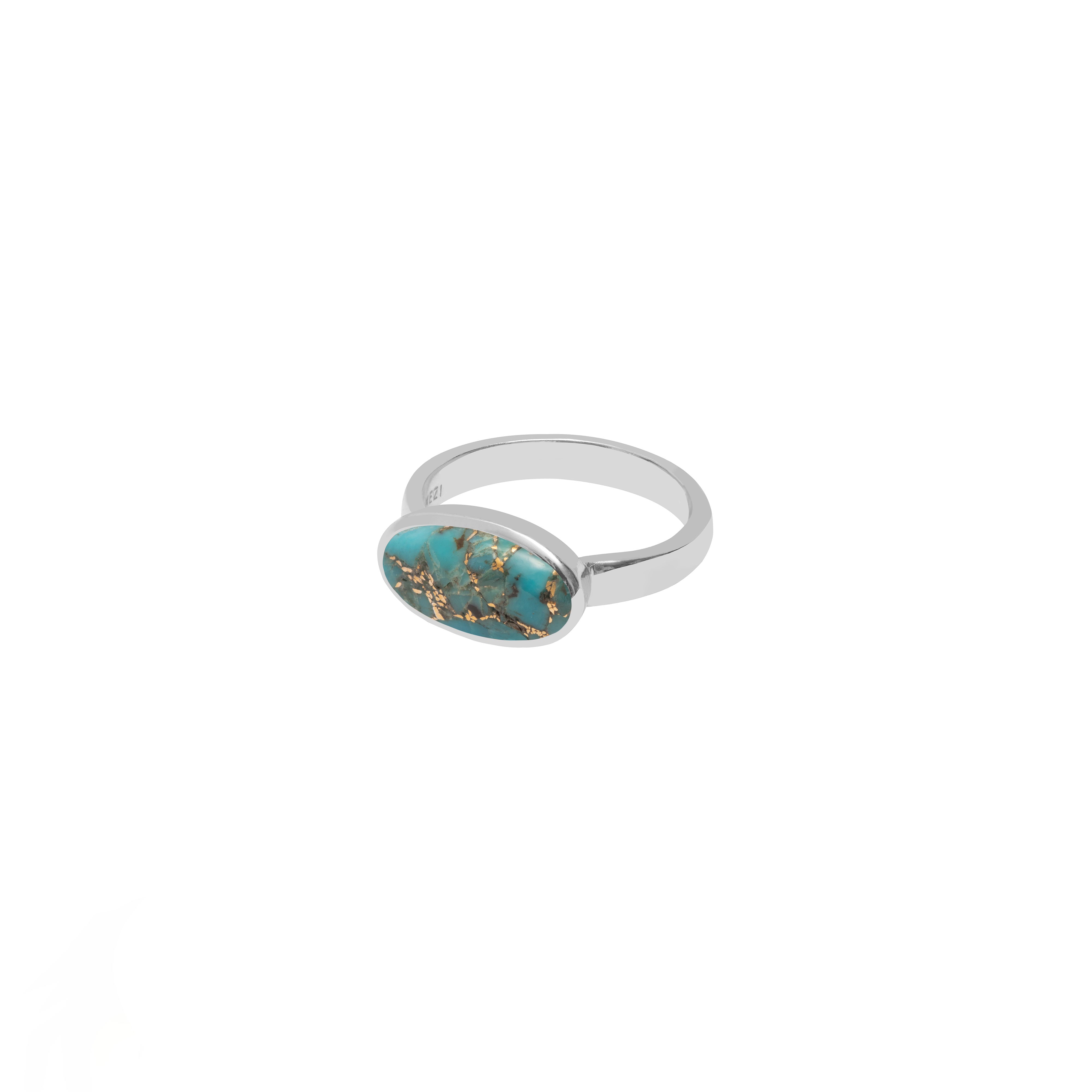 Vigga silver semi-precious stone ring