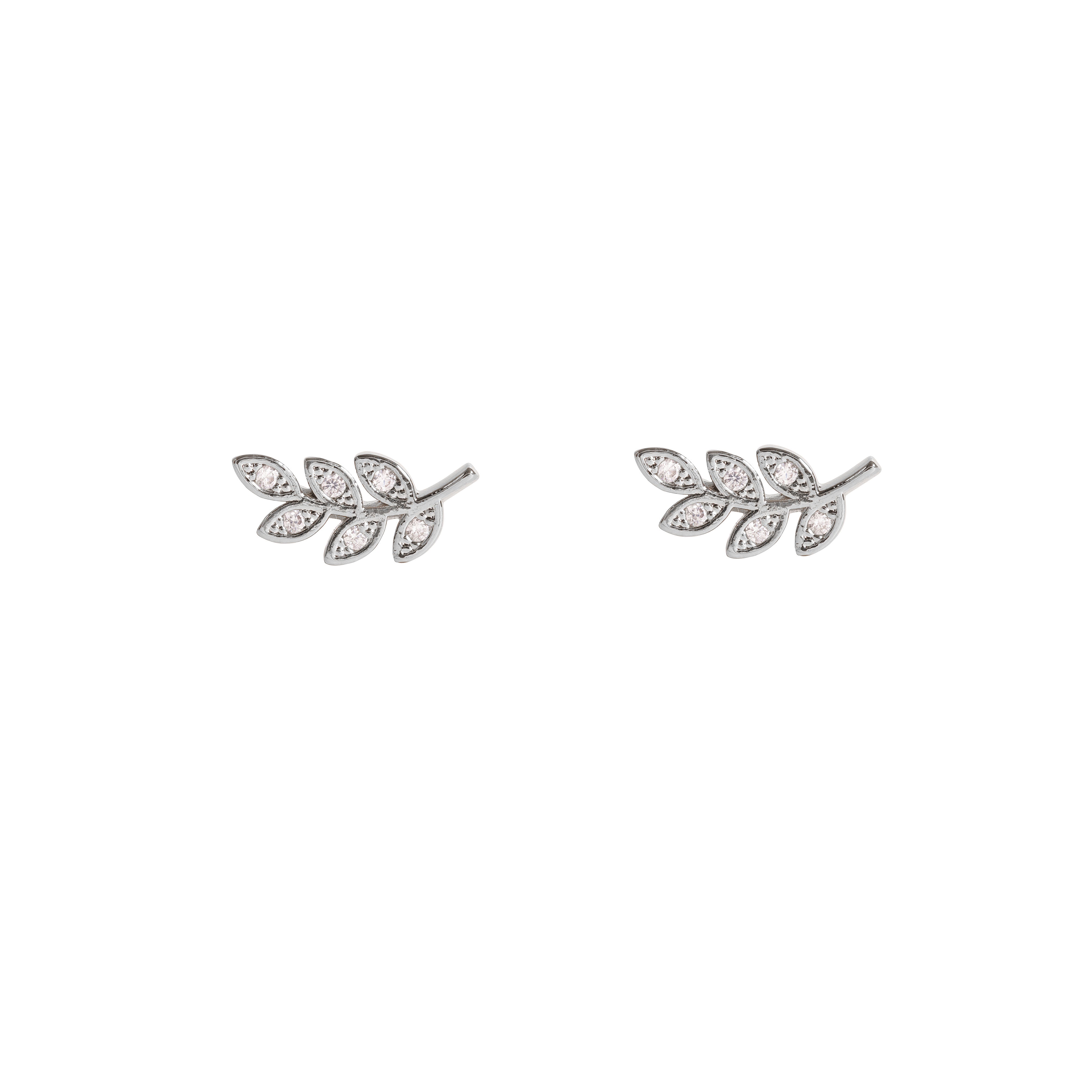 Tia leaf crystal studs