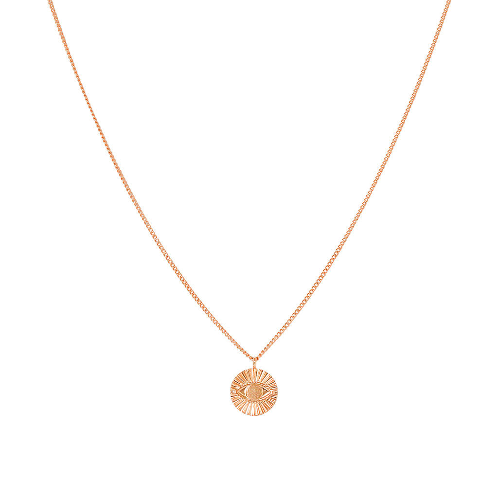 Evil eye rose gold pendant