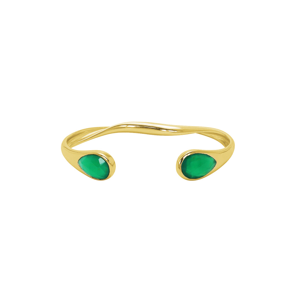 Hannah semi precious stone 2 micron gold bangle