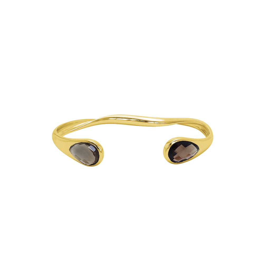 Hannah semi precious stone 2 micron gold bangle